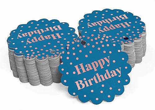 Miniatura 345 de Etiquetas colgantes para botellas de feliz cumpleaños, paquete de 100 unidades Blanco,Aqua Blue,Negro,Azul,Azul turquesa oscuro,Rosa