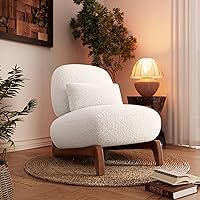 Vista 22 de Morden Fort Juego de Sofá Cloud de 2 Piezas, Juego de Sofá Moderno Sherpa Boucle con Patas de Madera, Sofás Cómodos Tapizados Minimalistas Amigables