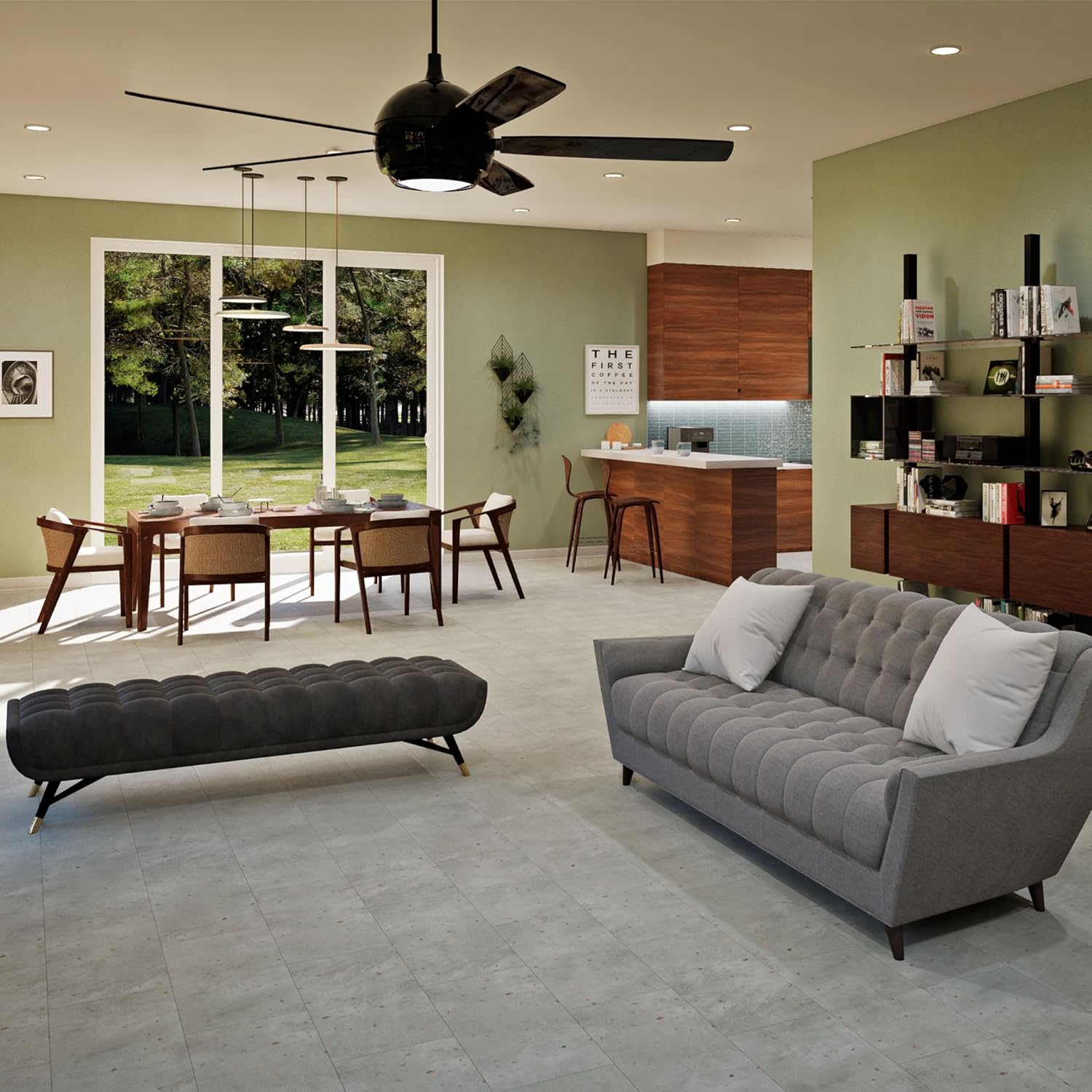 Allure 12" x 24" x 6.5mm, 12mil Luxury Vinyl Tile Flooring, Perfect Comfit Terrazzo Look, Embossed, Waterproof, 1 box, 12 tiles/box, 23.82 sqft/box