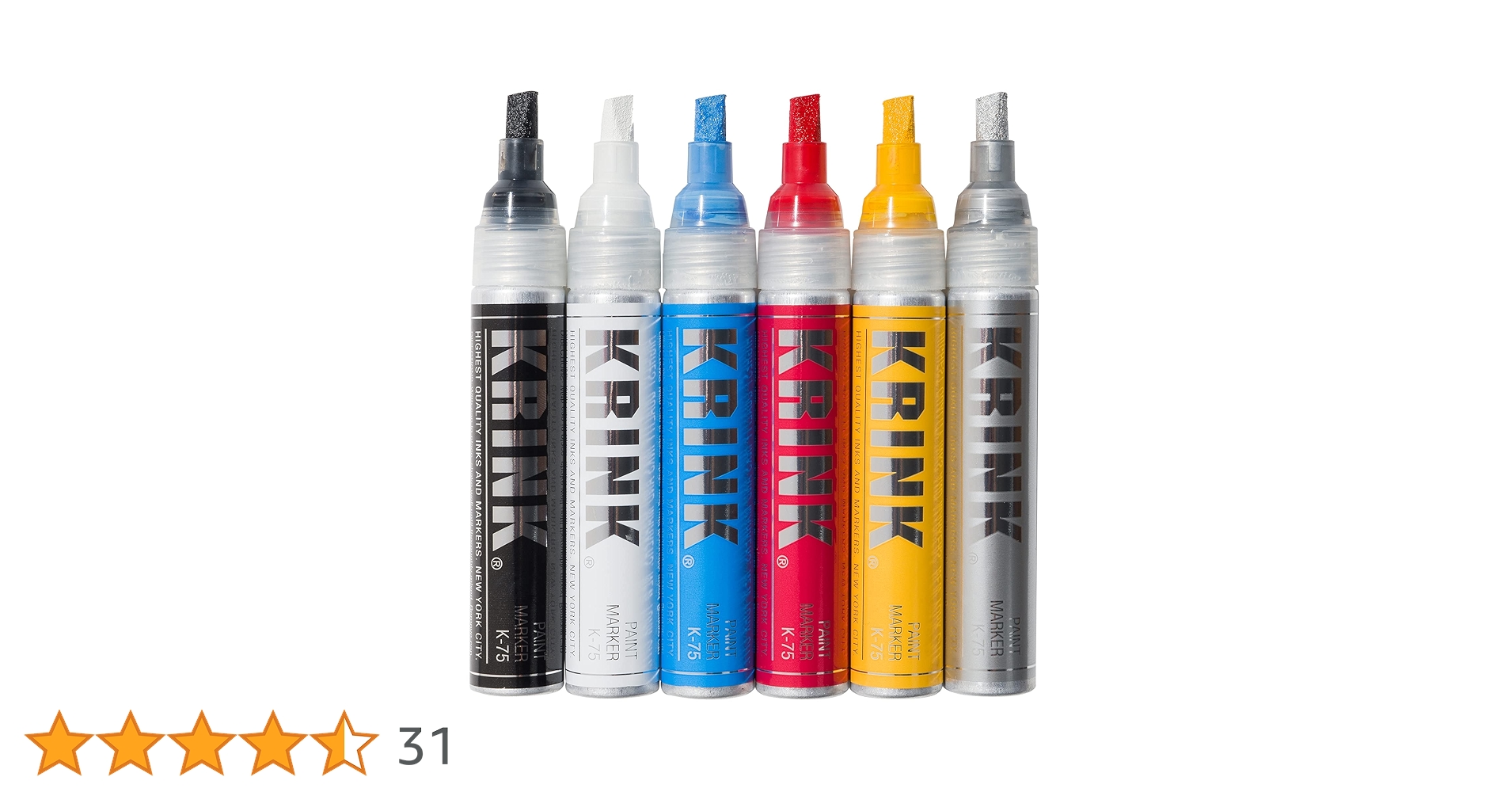 Amazon | Krink K-75 ペイントマーカー6点セット 鮮やかで不透明な