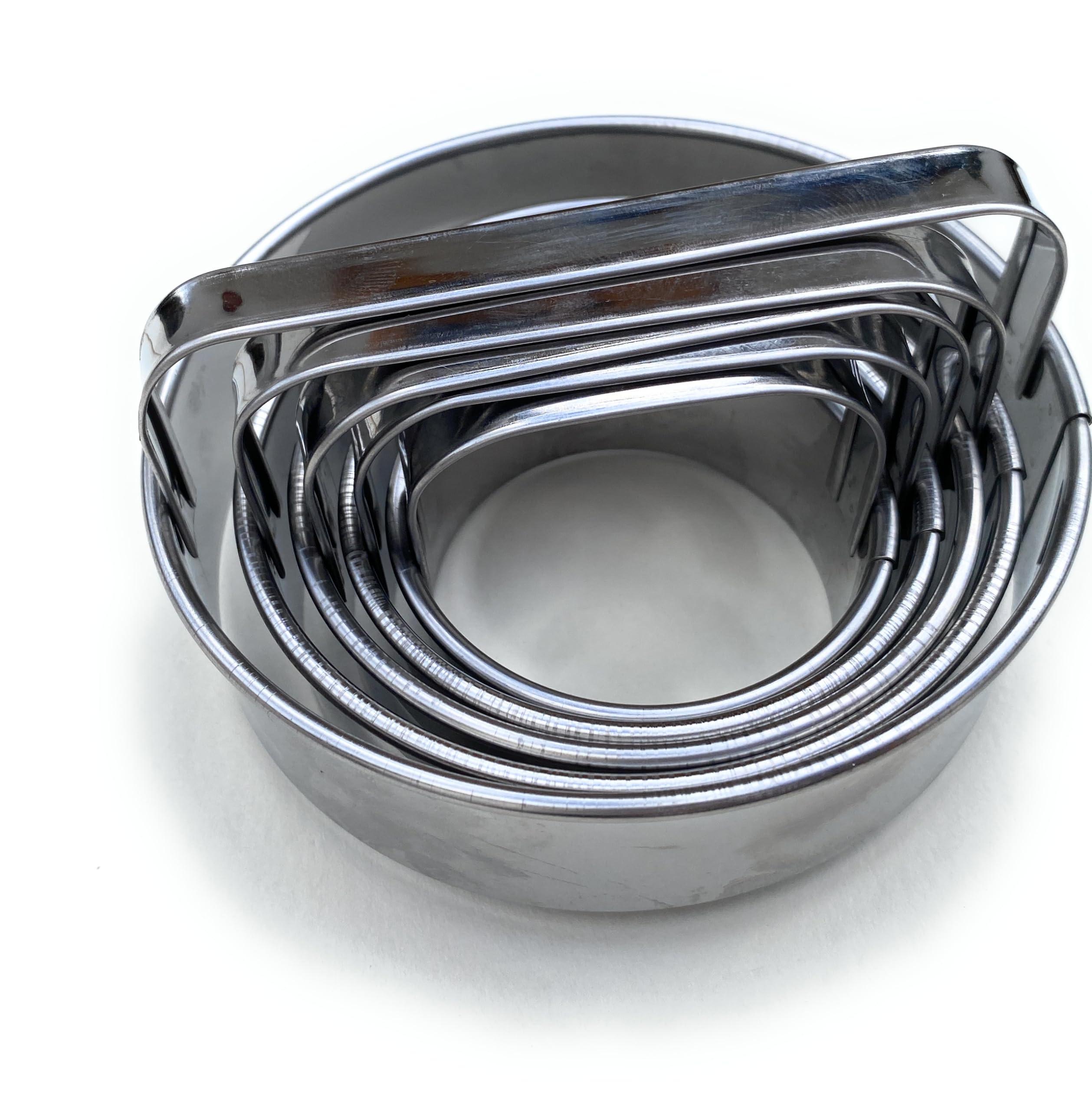 Cookie Cutter Round - 5 pcs Set Donut and Biscuits Cutters with Handel Stainless Steel