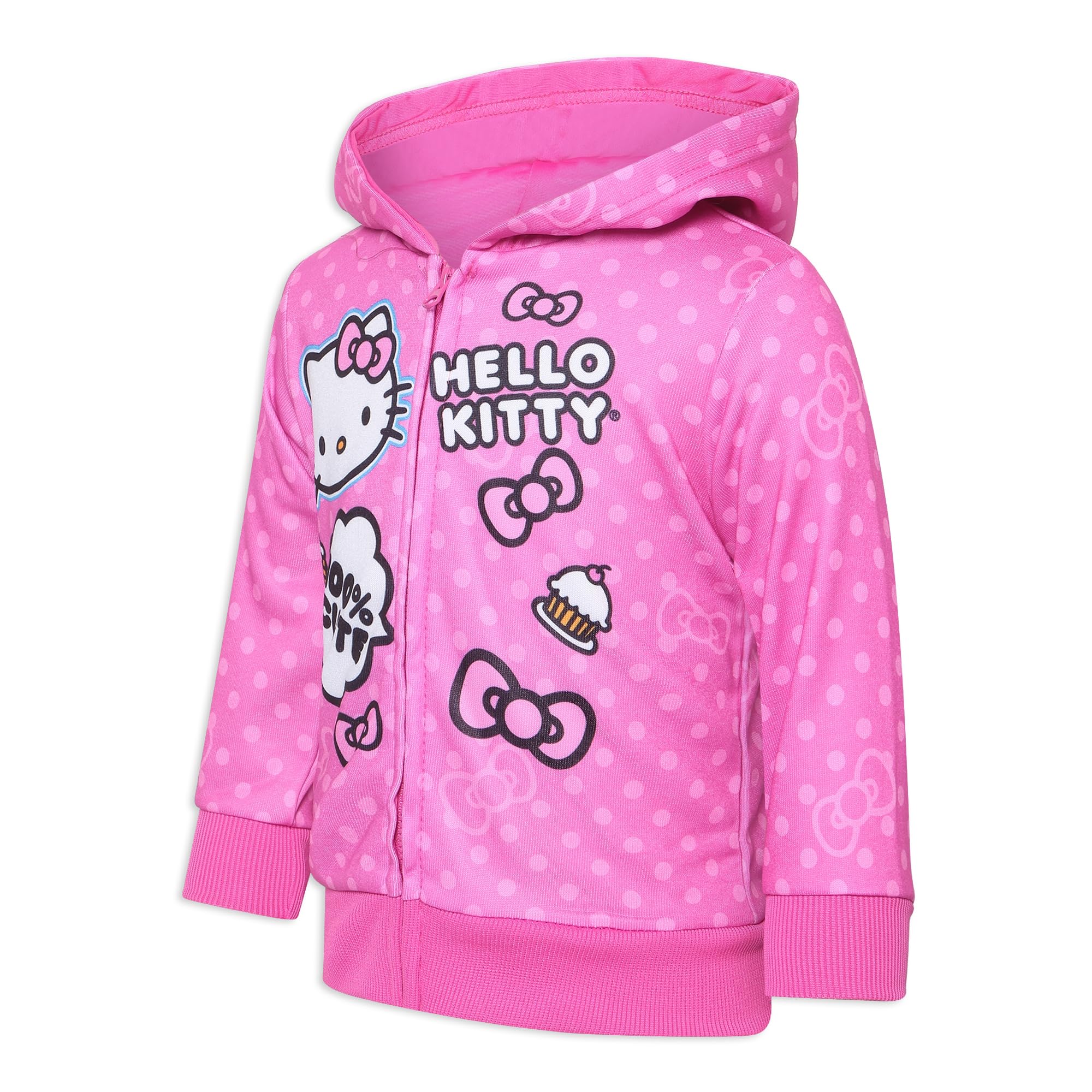 Hello Kitty - Felpa con cappuccio con chiusura per bambine, per bambini e bambini piccoli, colore: rosa