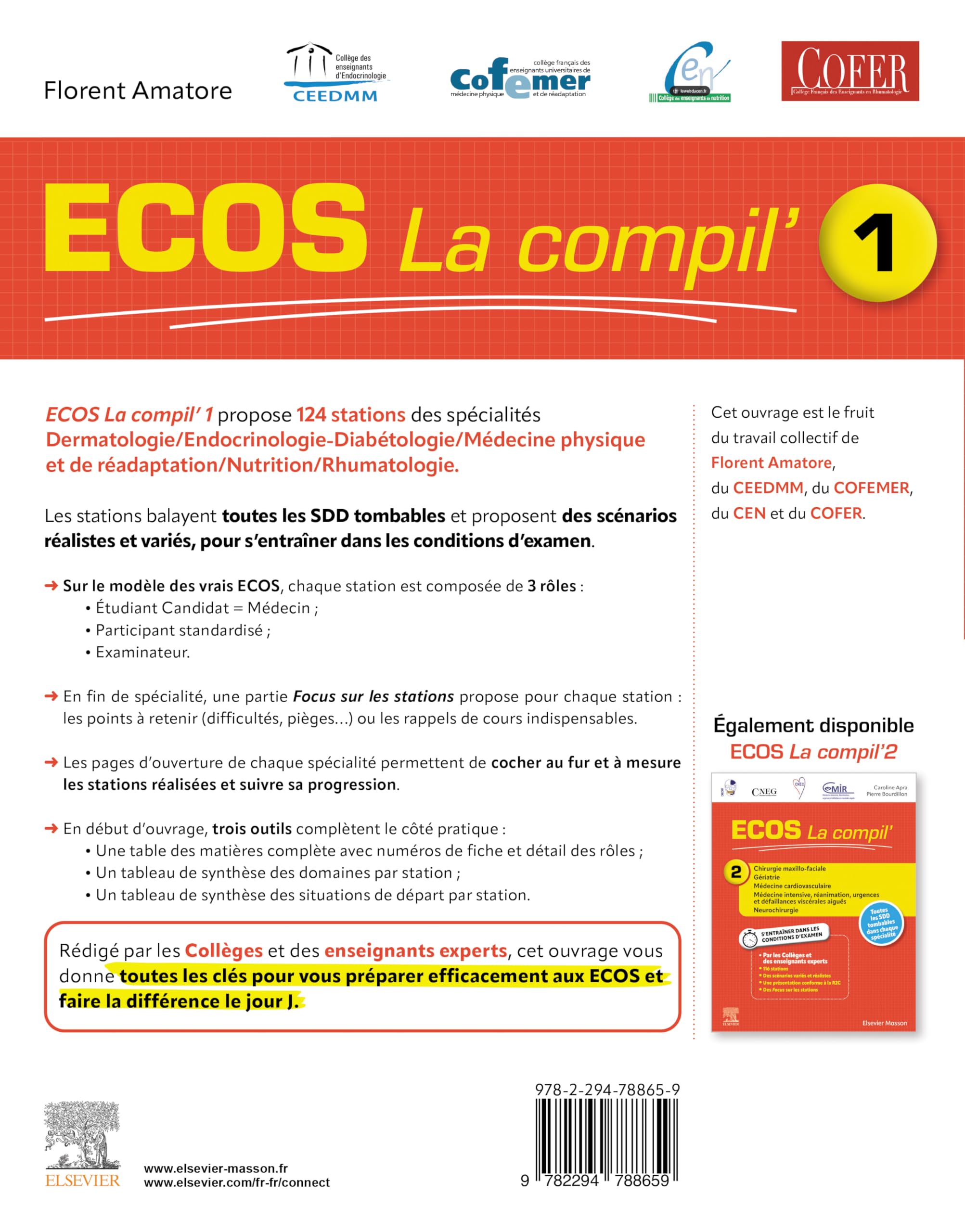 ECOS La compil' 1 - Dermatologie/Endocrinologie-Diabétologie/MPR/Nutrition/Rhumatologie: Dermato Endoc Mpr Nutr