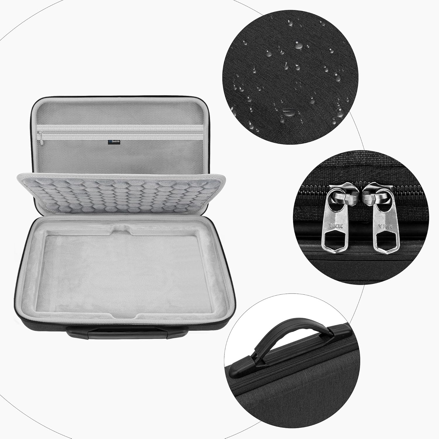 GEEKRIA Hard Shell Travel Case Compatible with Elektron Model Samples/Model Cycles, Audio Sampler Carrying Bag (Dark Gray)