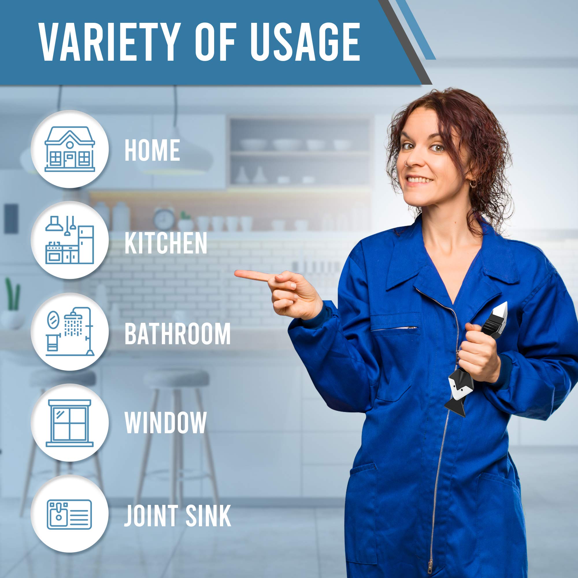 3 in 1 Caulking Tool Kit, Silicone Caulking Tool kit, Sealant Remover