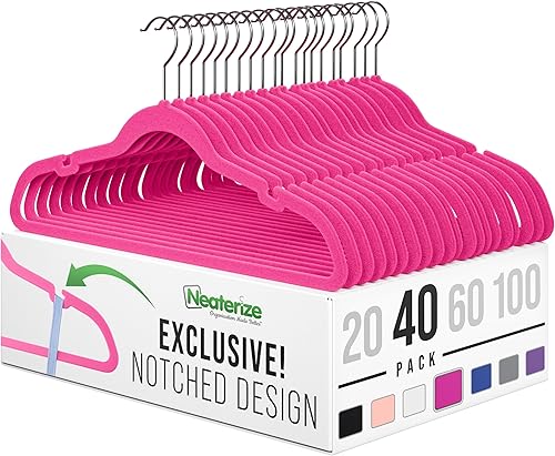 Perchas de terciopelo para ropa 20 40 60 100 paquetes resistentes y duraderos Perchas de color vibrante Perchas ligeras que ahorran espacio