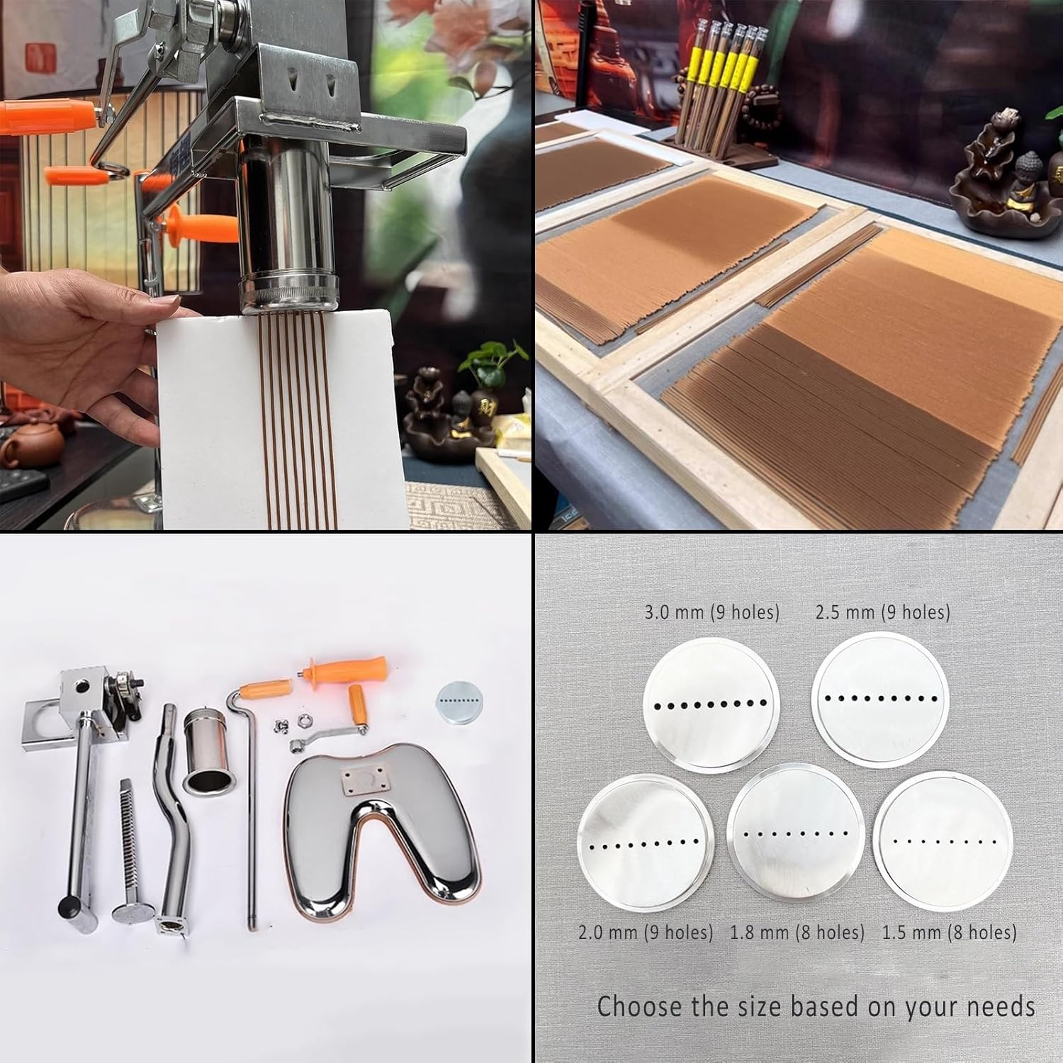 Manual Stick Incense Making Machine, DIY Incense Stick Maker, 2 Size Mould Plates, for Homemade Fragrance Sticks, Sturdy Practical Equipment for Easy Scented Sticks Production(1.5+1.8mm)