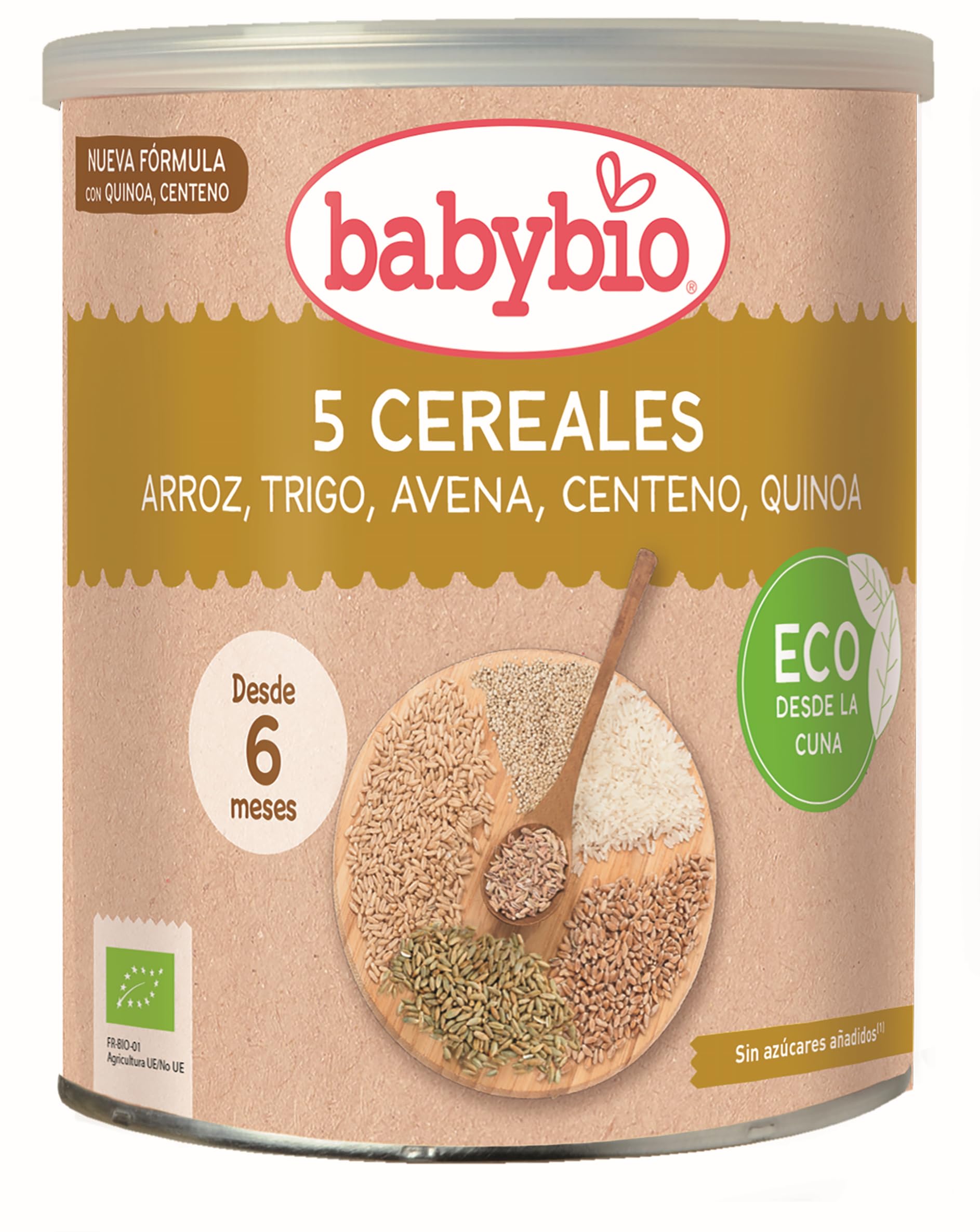 Babybio - 5 Cereales Nature - 220 G - Desde 6 Meses - Bio