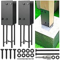 Vista 10 de 4"x4" (Real 3.5"x3.5") Soporte de poste en U de acero inoxidable, anclaje de poste para hormigón húmedo, soporte de base de poste resistente