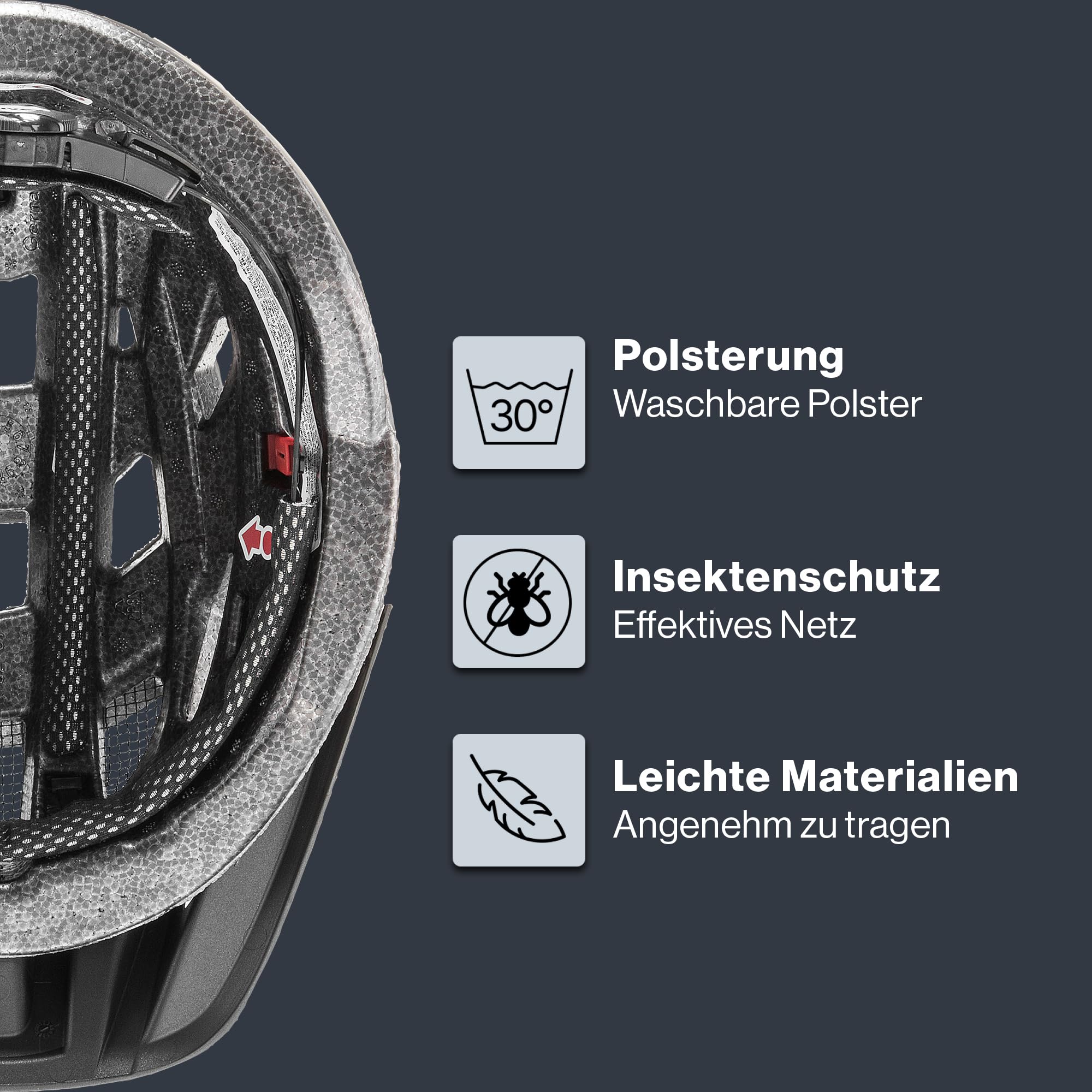 uvex i-vo cc Fahrradhelm, Black-Smoke matt, 56-60 cm | mit Plug-in LED nachrüstbar - individuelle Größenanpassung - waschbare Polster - Polycarbonat-Schale mit EPS-Kern