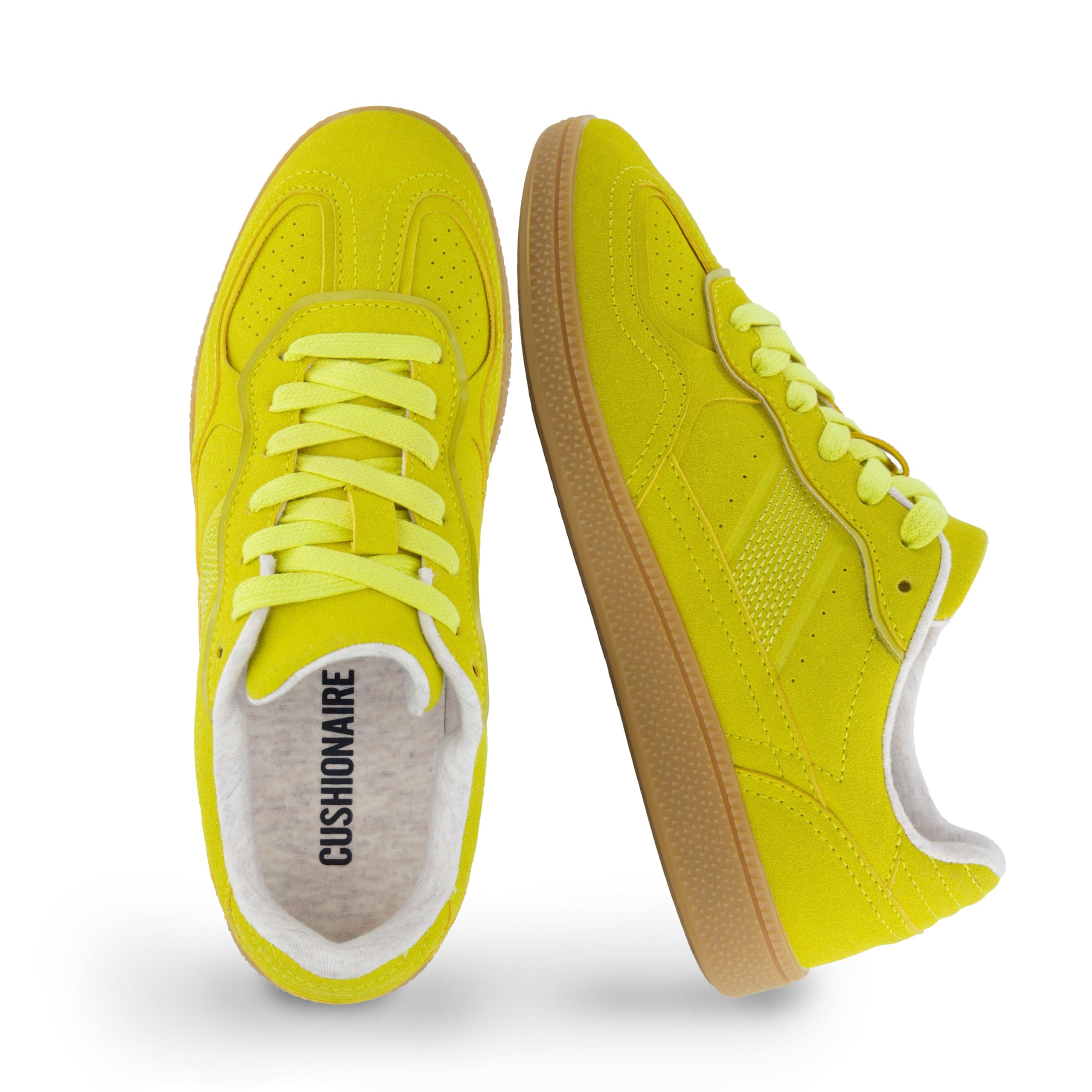 CUSHIONAIRE Bettina Women's Retro Sneaker with Cushioned Insole and Durable Gum Sole