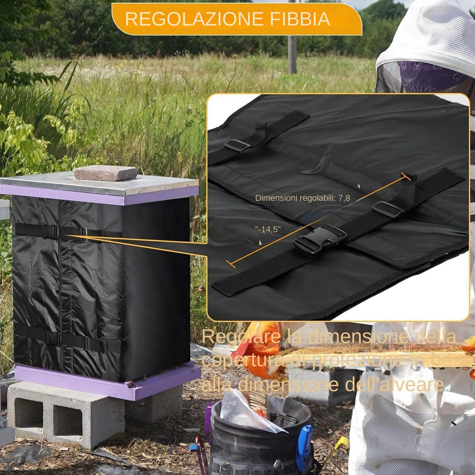 Wielokrotnego u?ytku os?ona ochronna ula | Regulowane uzwojenie | Ochrona przed zim? ula | Zimowa os?ona pszczelarstwa 182x60x6,3 cm/71,65x23,62x2,48 Ochrona