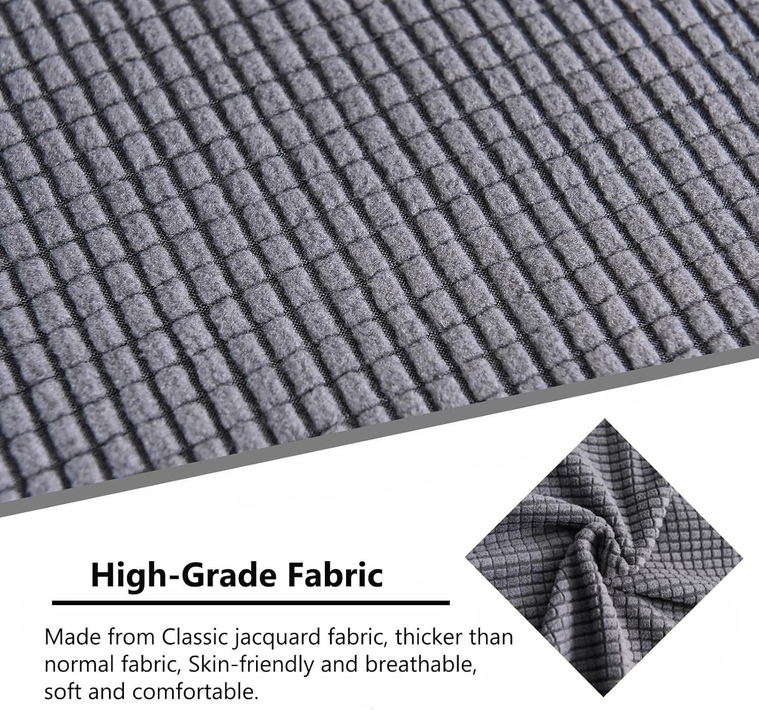 NILUOH Wing Chair Slipcovers 2 Pieces Stretch Spandex Wingback Chair Covers Washable Slipcover for Wingback Armchairs Non-Slip Furniture Protector with Elastic Bottom for Living Room