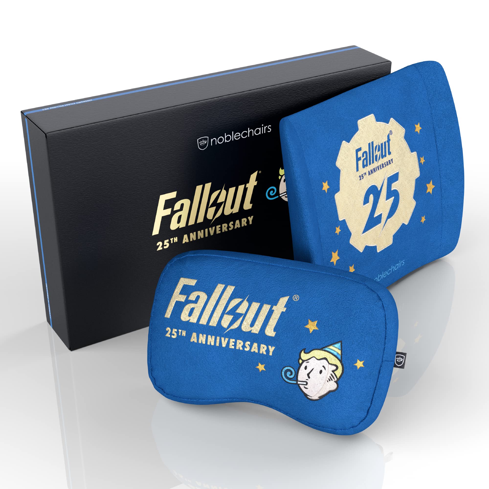 noblechairs Memory Foam Lumbar-Support Pillow, Office and Gaming-Chair Cushion Set - Fallout 25th Anniversary Edition
