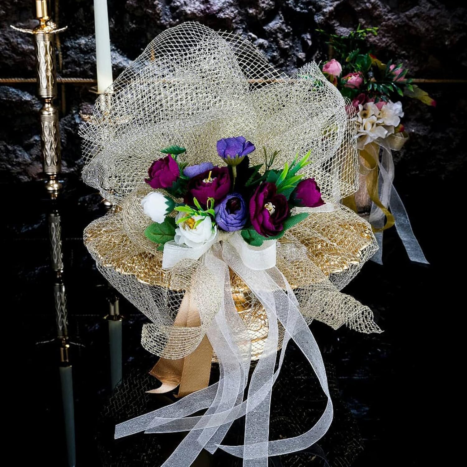 Hakan Turkish Style Delight Bowl, Antique Handmade Sugar Bowl, Chocolate Dishes for Christmas, Birthday or Wedding Gift, Decorative Metal Bowl (Gold)