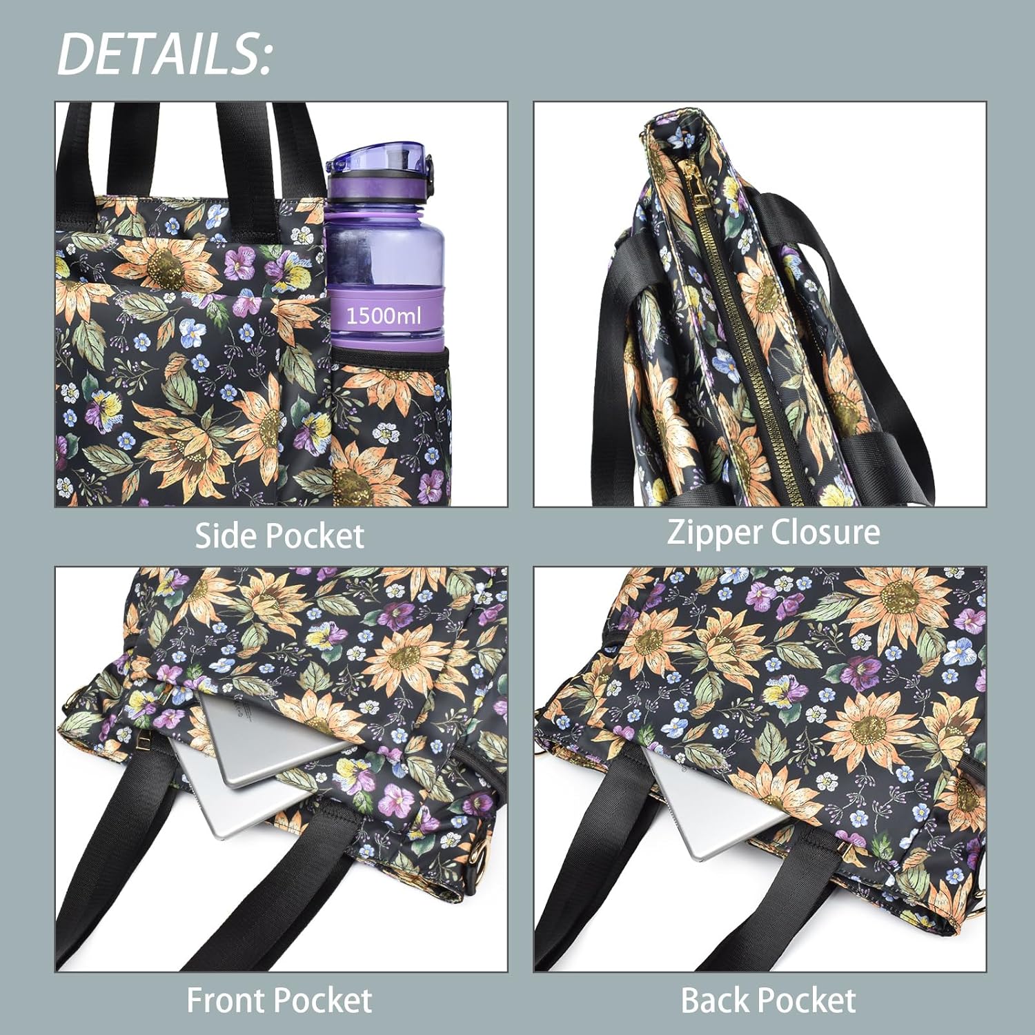 CLOUDMUSIC Crossbody Bags Shoulder Tote Handbag Nylon With Straps Waterproof Multi Bottle Pockets For Women Trendy - Image 3