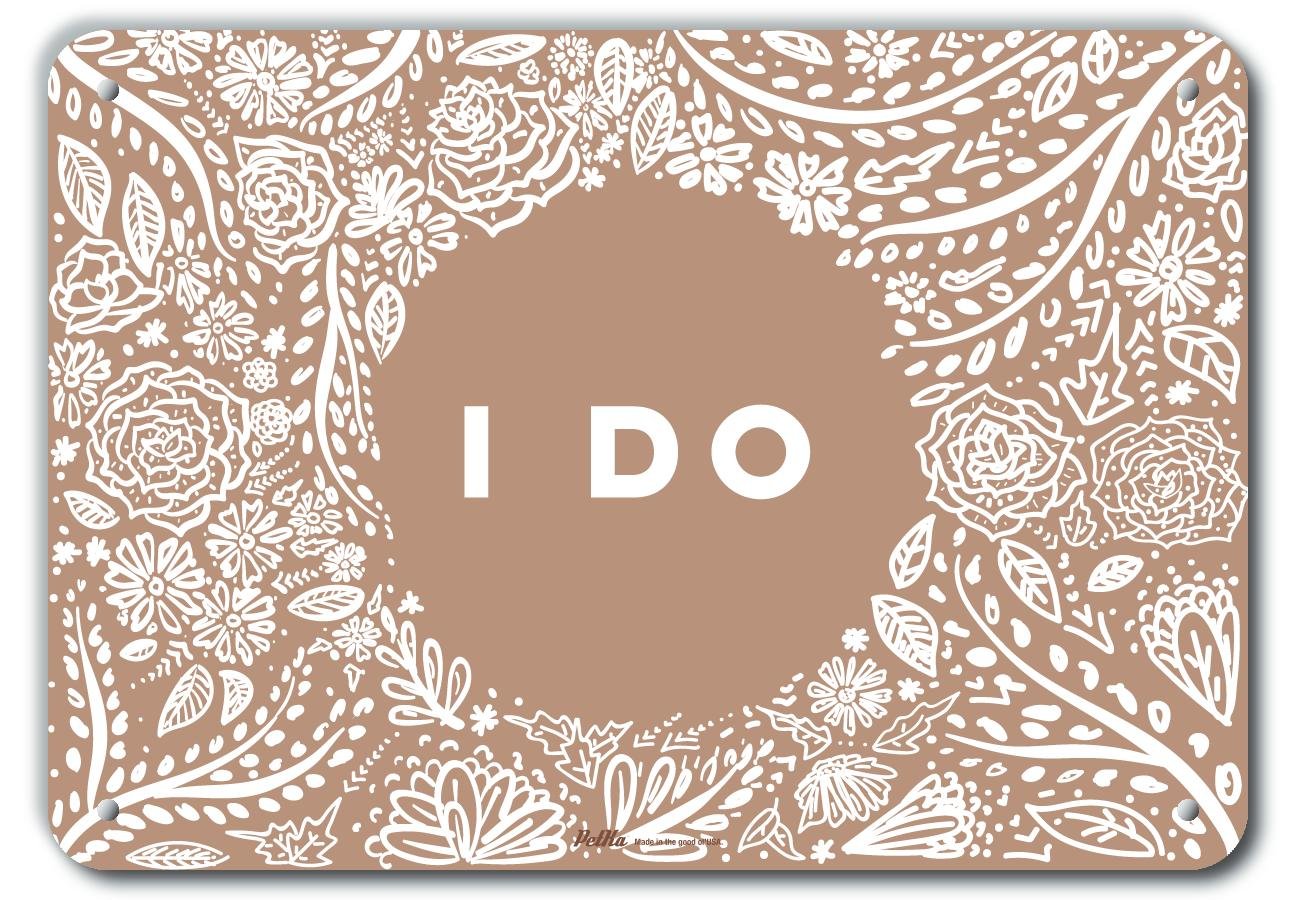 Panneau I Do Brown 25,4 x 17,8 cm pour décoration de mariage