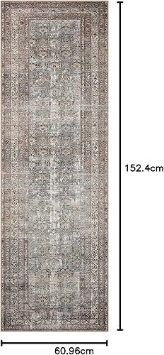 Miniatura 111 de Loloi Amber Lewis x Loloi Georgie Collection GER-07 Alfombra para pasillo de 2 pies 6 pulgadas x 7 pies 6 pulgadas, 3/16 de pulgada de grosor, Musgo