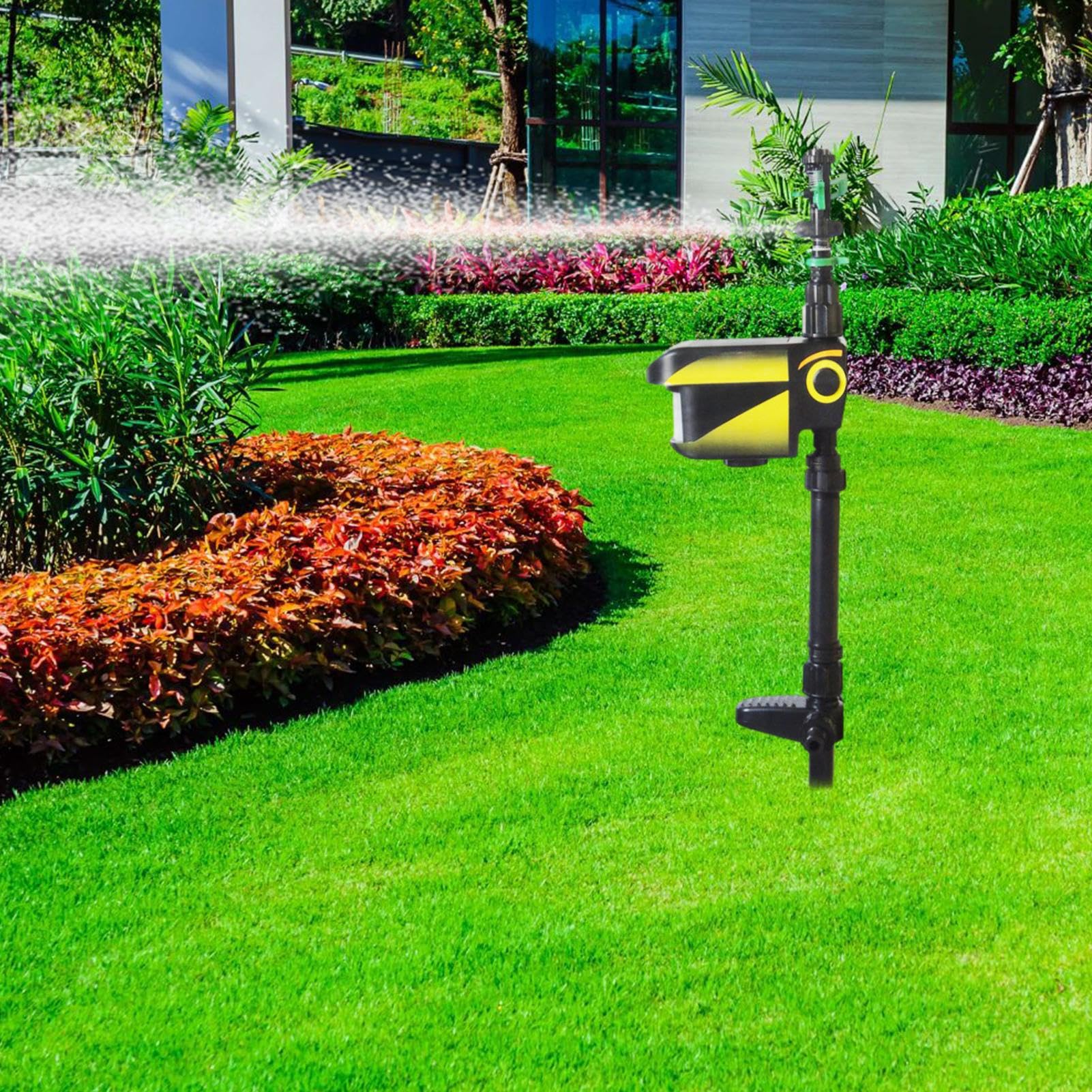 Repeller di animali per giardino - spruzzatore di gatti ad ultrasuoni e | deterrente per cani, repellente per animali a energia solare | Sprinkler 'acqua del sensore di movimento per cantiere