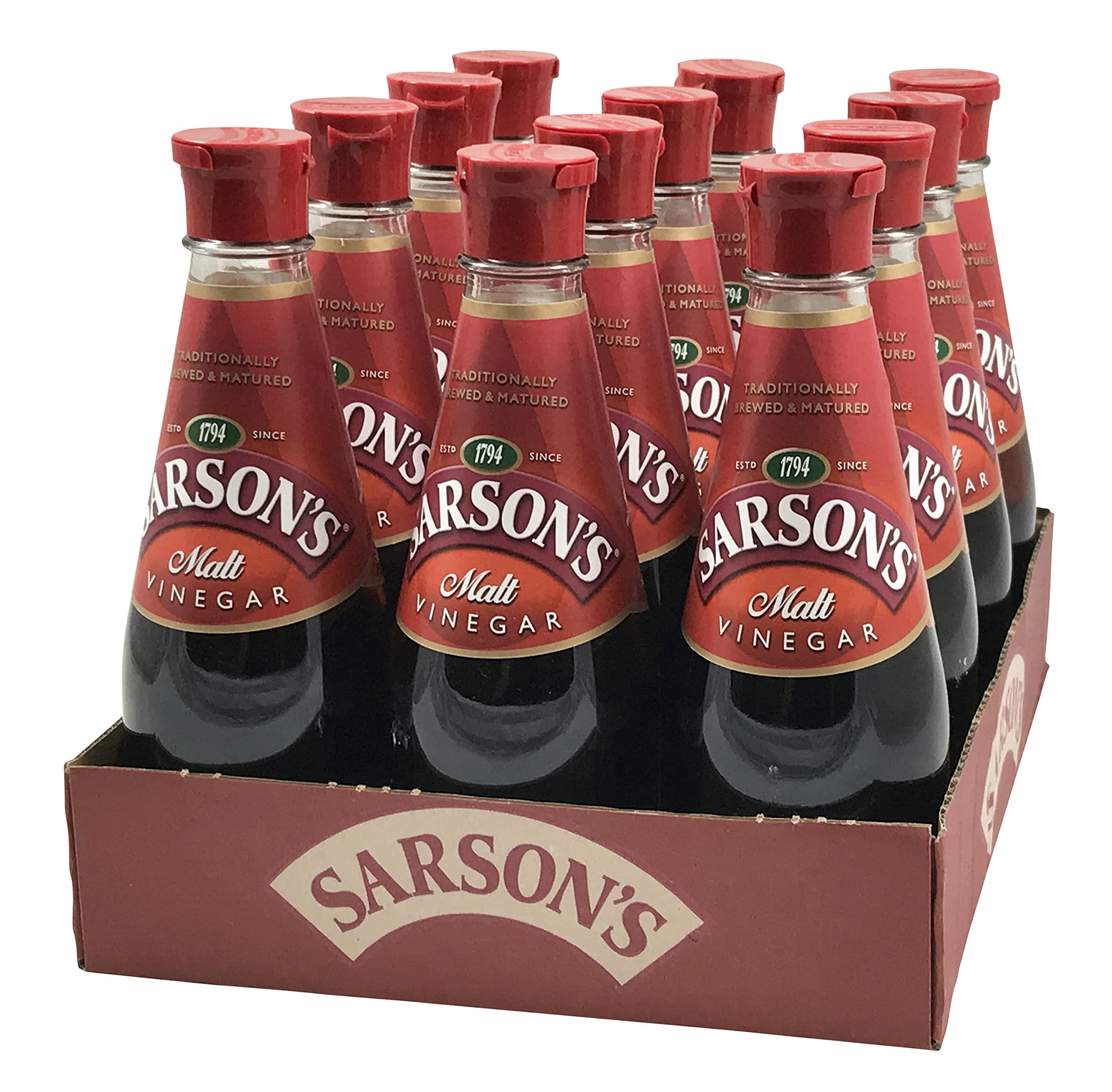 Sarsons Malt Vinegar Lot de 12 vinaigre de malt 250 ml