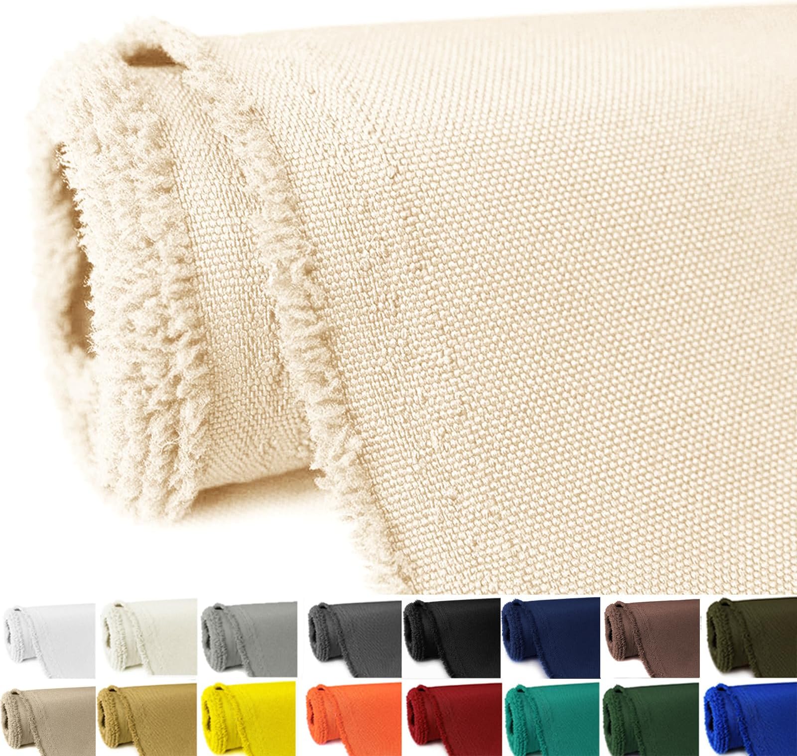 Waterproof Canvas Fabric by The Yard 58" W 600D Upholstery Polyester Material Indoor Outdoor Water Resistant Fabric for Chair Cushion Furniture Cover Sewing DIY Cloth, 2 Yards Pale Yellow