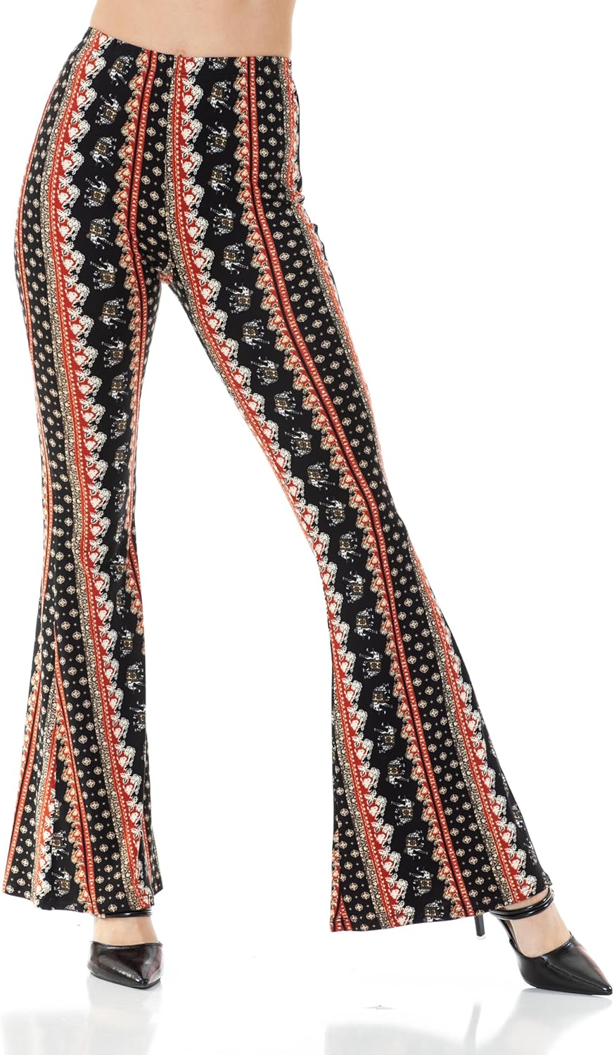 Women's Premium Flare Legging Yoga Pants Palazzo Pants Form Fitting Comfty High Waist Bell Bottom Pants