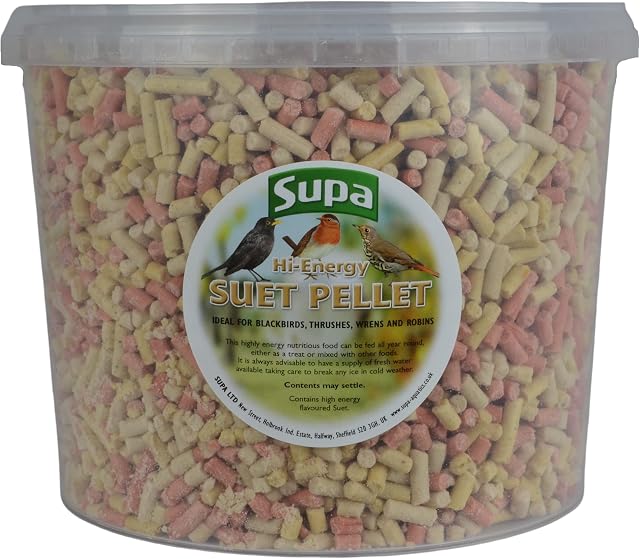 Supa Mixed Suet Pellets for Wild Birds, 3 Litre Bucket , High Energy Protein Rich Treat For Garden Birds , Attract More Birds To Your Garden, Quality Wild Bird Food