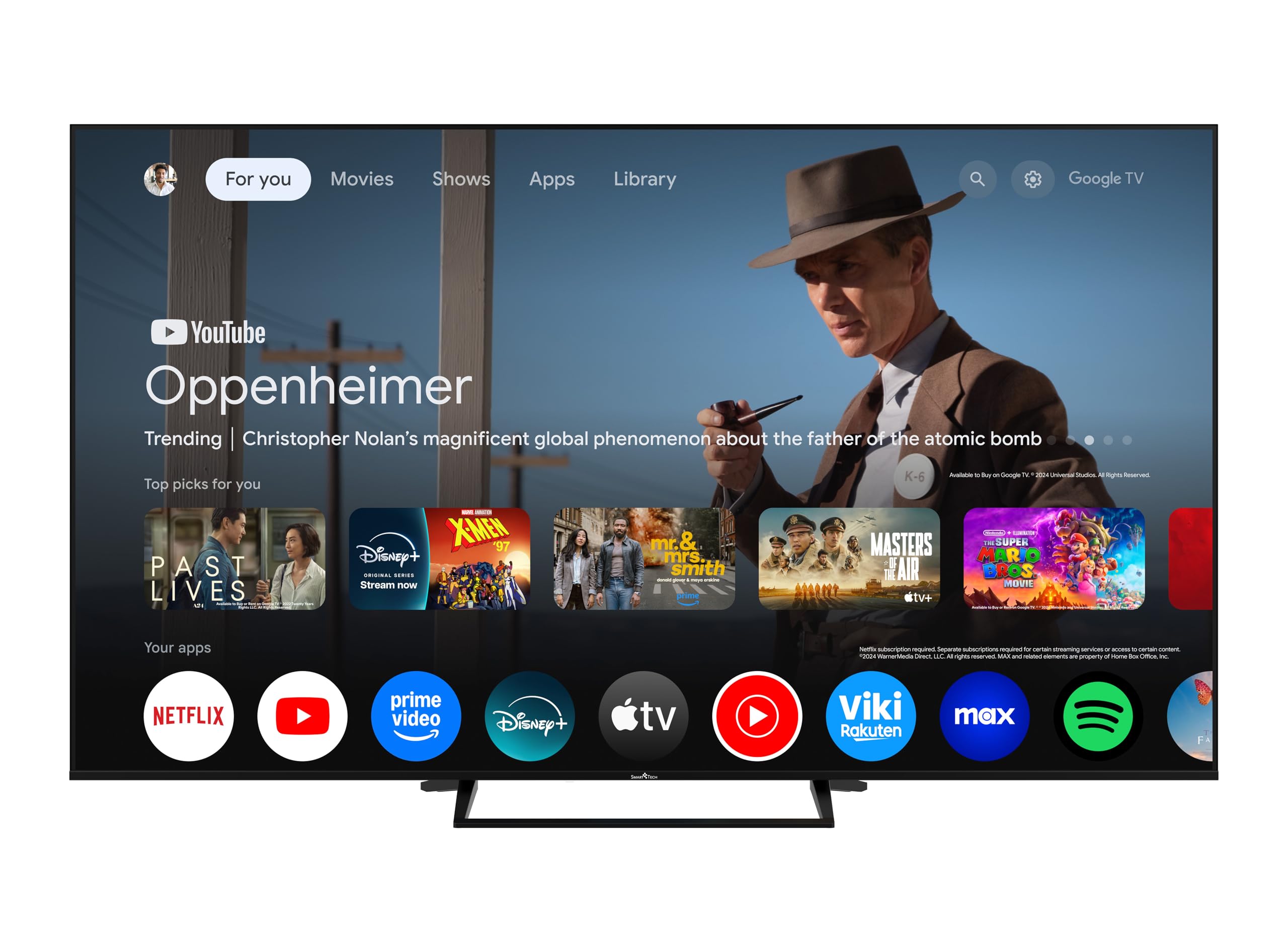 Smart Tech TV QLED 4K UHD 75' (189cm) 75QG06K Google TV- 4xHDMI - 2xUSB - HDR10, MEMC, Dolby Digital Plus