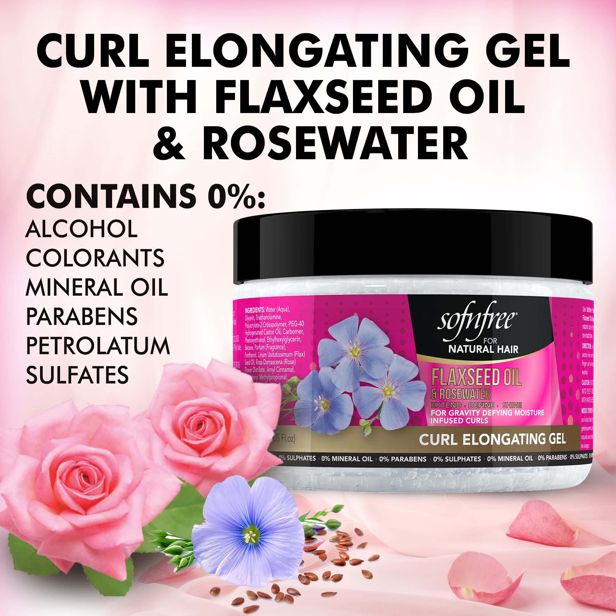 Sofn’Free Curl Elongating Gel with Flaxseed Oil & Rosewater Curl