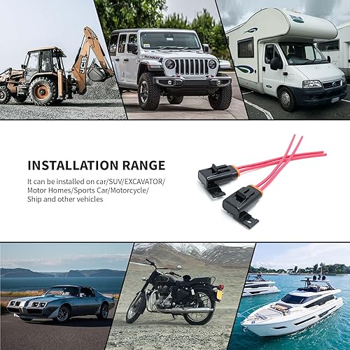 Miniatura 7 de Paquete de 5 resistentes al agua, IP67, portafusibles ATOATC en línea, 12 AWG para automóviles, marinos