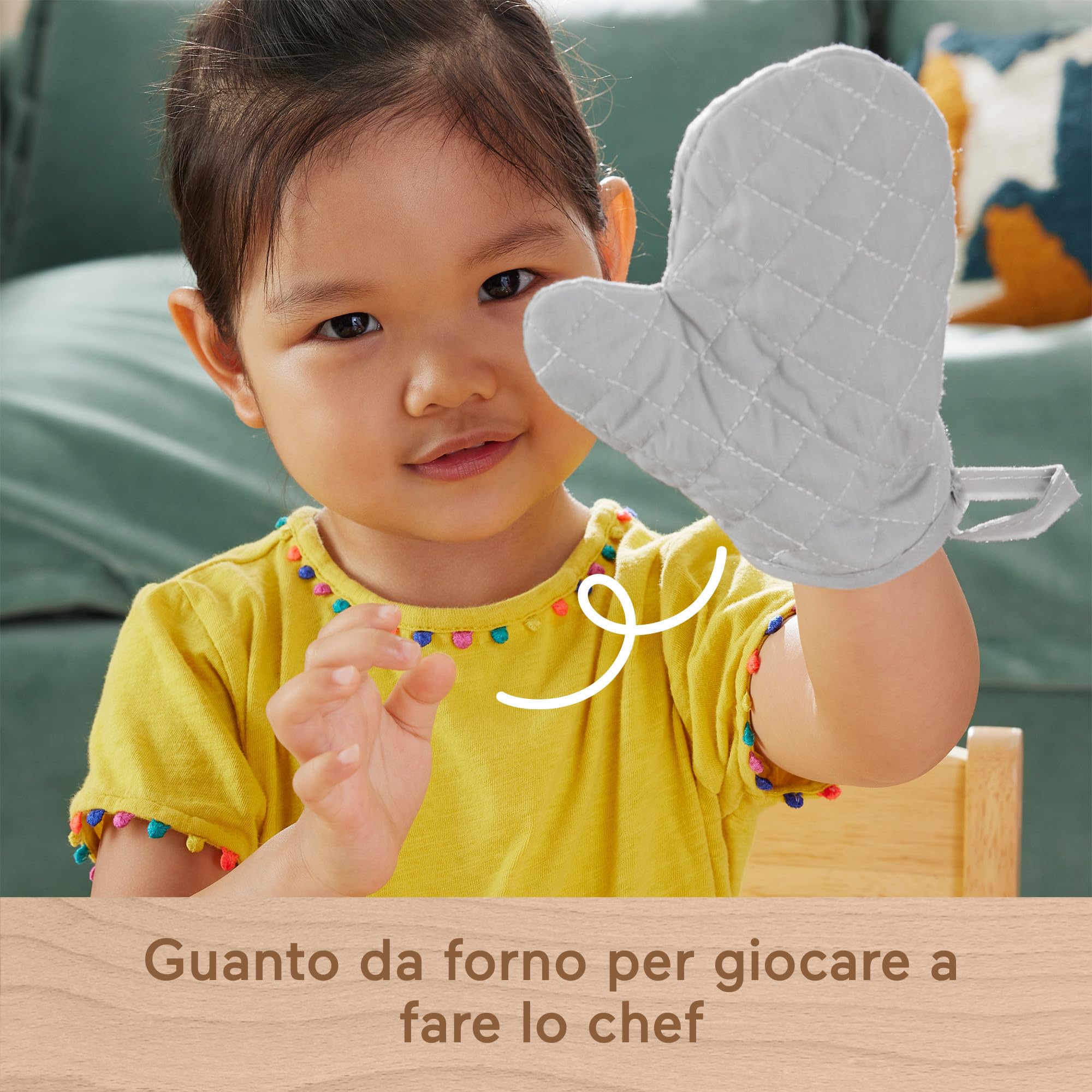 Fisher-Price - Set in Legno Cuciniamo Insieme, playset a Tema Cucina con 19 Pezzi in Legno tra Cui pentola, padelle, vivande e Utensili Vari da Cucina, Giocattolo per Bambini, 3+ Anni, HXT83