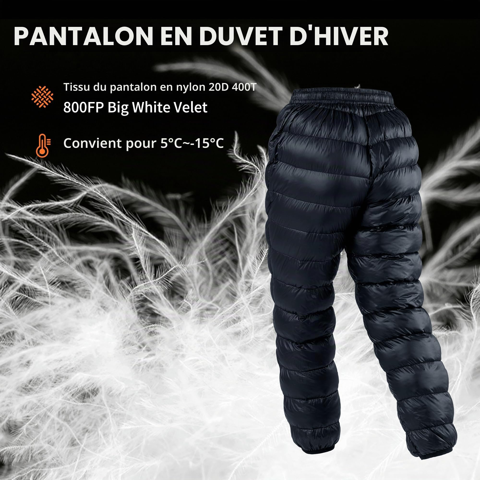 Naturehike Pantalon en Duvet Hiver Ultraléger Chaud Pantalon de Canard Hommes Femmes Imperméables Coupe-Vent Pantalons de Neige Plein Air Camping Randonnée