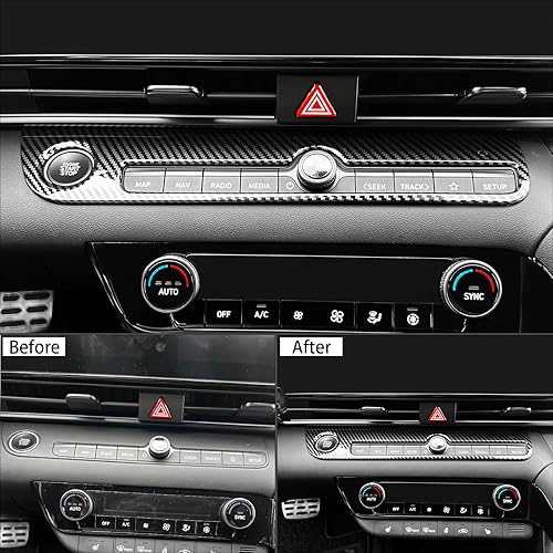 Miniatura 7 de Cubierta de botón de arranque de automóvil de una pieza, estilo de fibra de carbono, accesorios para el interior del automóvil, compatible con