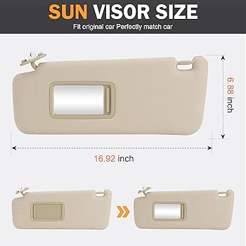 Amazon.com: Left Driver Side Beige Sun Visor with Vanity