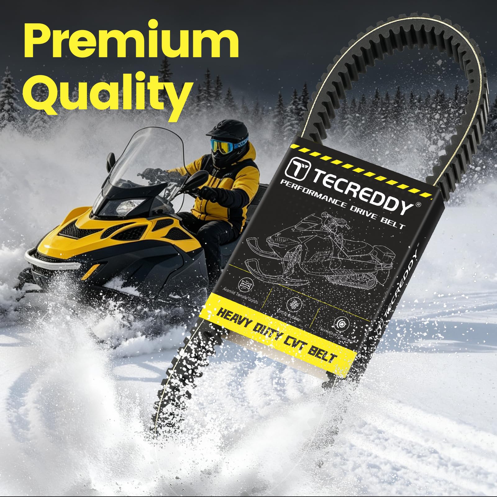 417300197 417300586 Cinghia di trasmissione per motoslitta Ski-Doo MXZ/Tundra/Skandic/Grand Touring/Summit/GSX/Legend, corde di trazione in aramide | Gomma EPDM | Overcord Flexweave