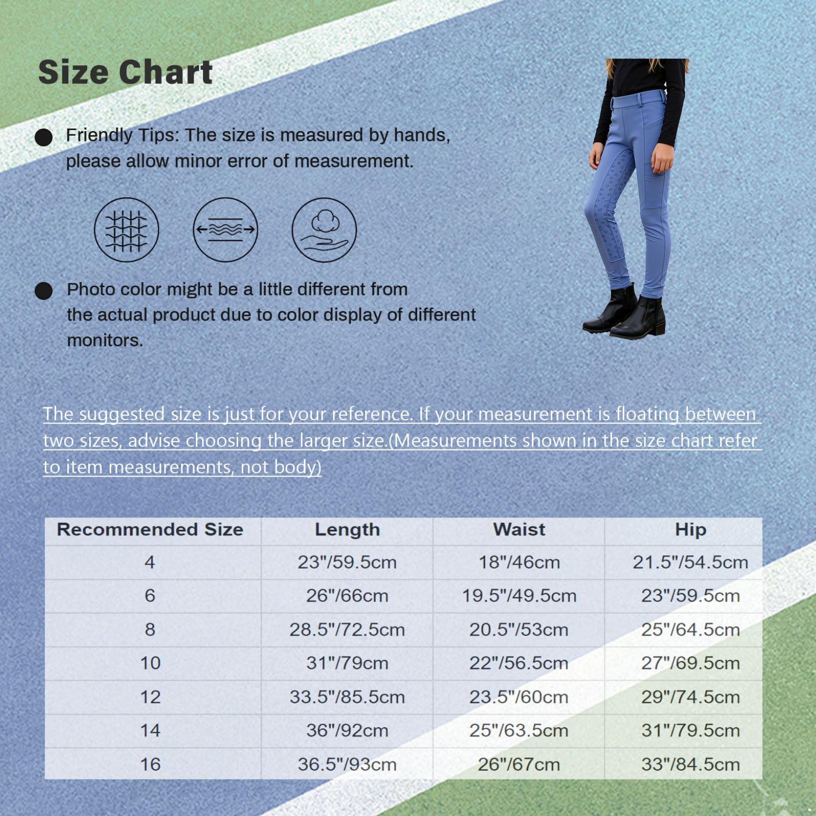 Filles Garçons Pantalons D'équitation Leggings D'équitation avec Poche Pantalons Équestres Élastiques Haute Taille Collants Chaussettes Sport Entraînement