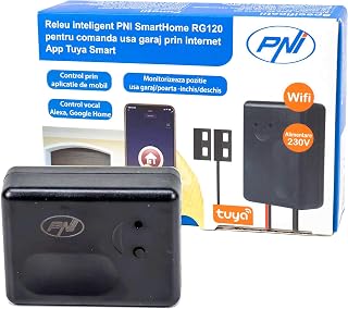 PNI Relay SmartHome RG120 WiFi for garage opener control monitored via internet with Tuya Smartapp, compatible with Amazon Alexa and Google Home