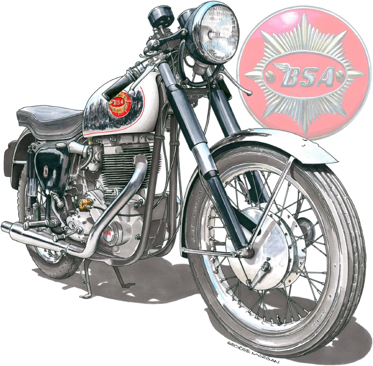 Greeting Card, BSA Gold Star DBD34, A5 size