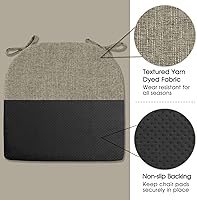 Vista 5 de Basic Beyond Cojines para sillas de comedor, 4 unidades, cojines de espuma viscoelástica con lazos y respaldo antideslizante, almohadillas