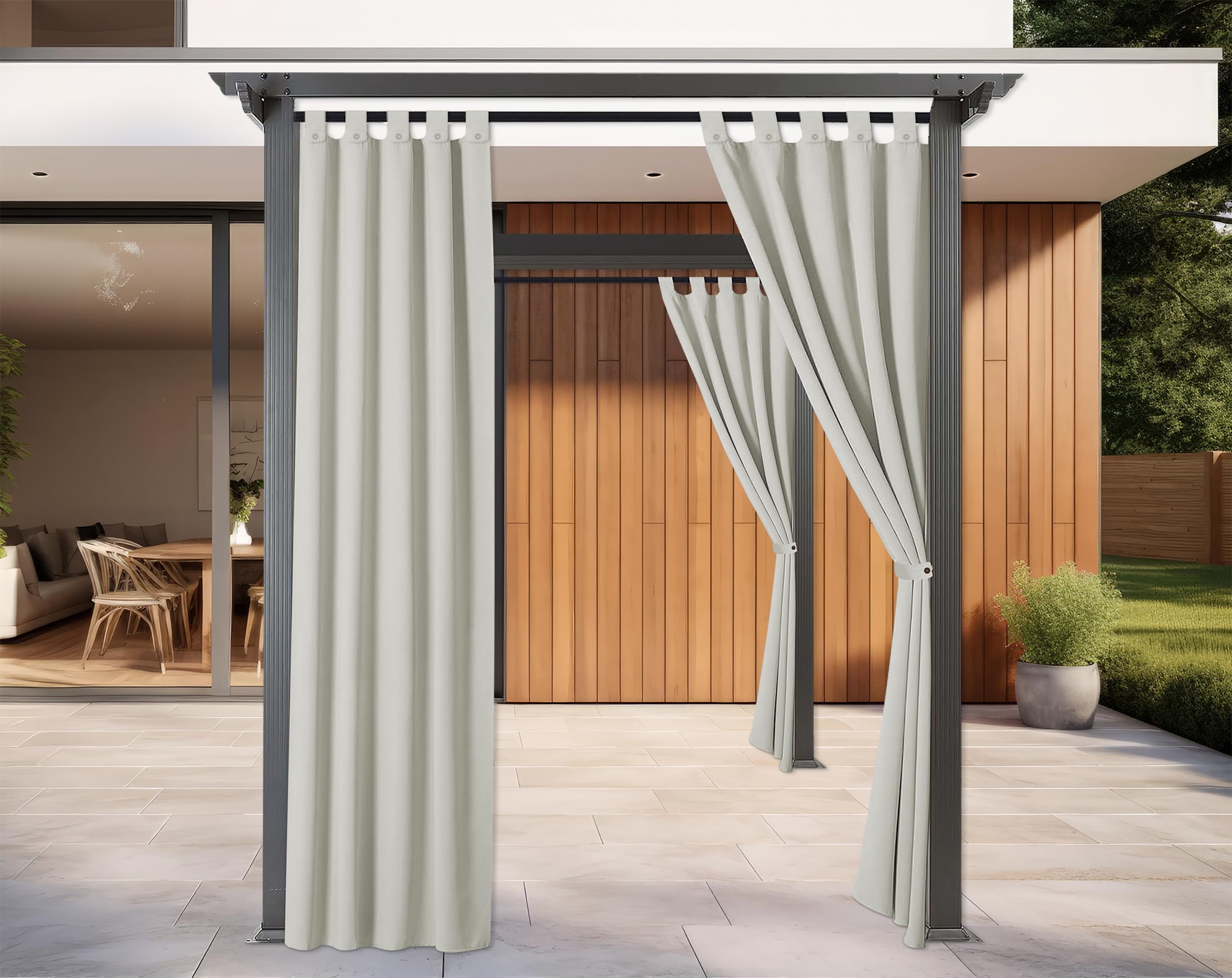 IlGruppone Tenda Per Gazebo Da Esterno Resistente 160 x 270 Cm 3 Varianti Colore Con Asole E Passanti Chiusura A Bottoni Antivento Antipolvere Uv Resistente - 4 Pezzi - Grigio