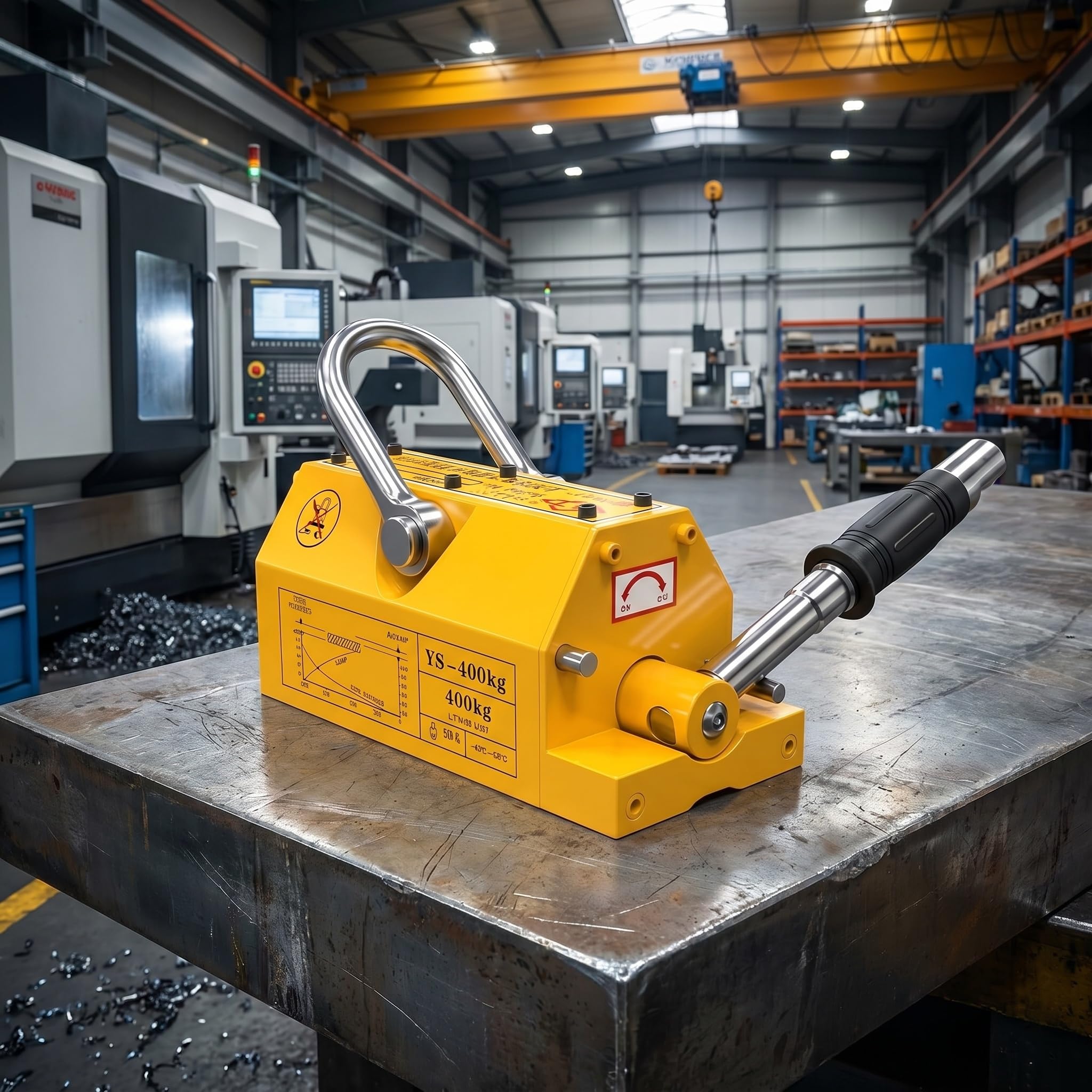 Sollevatore Magnetico per Carichi Pesanti - Magnete di Sollevamento Permanente per Il Sollevamento di Lamiere, Tavole E Carichi in Acciaio - Ideale per Gru da Officina E One Color 100KG