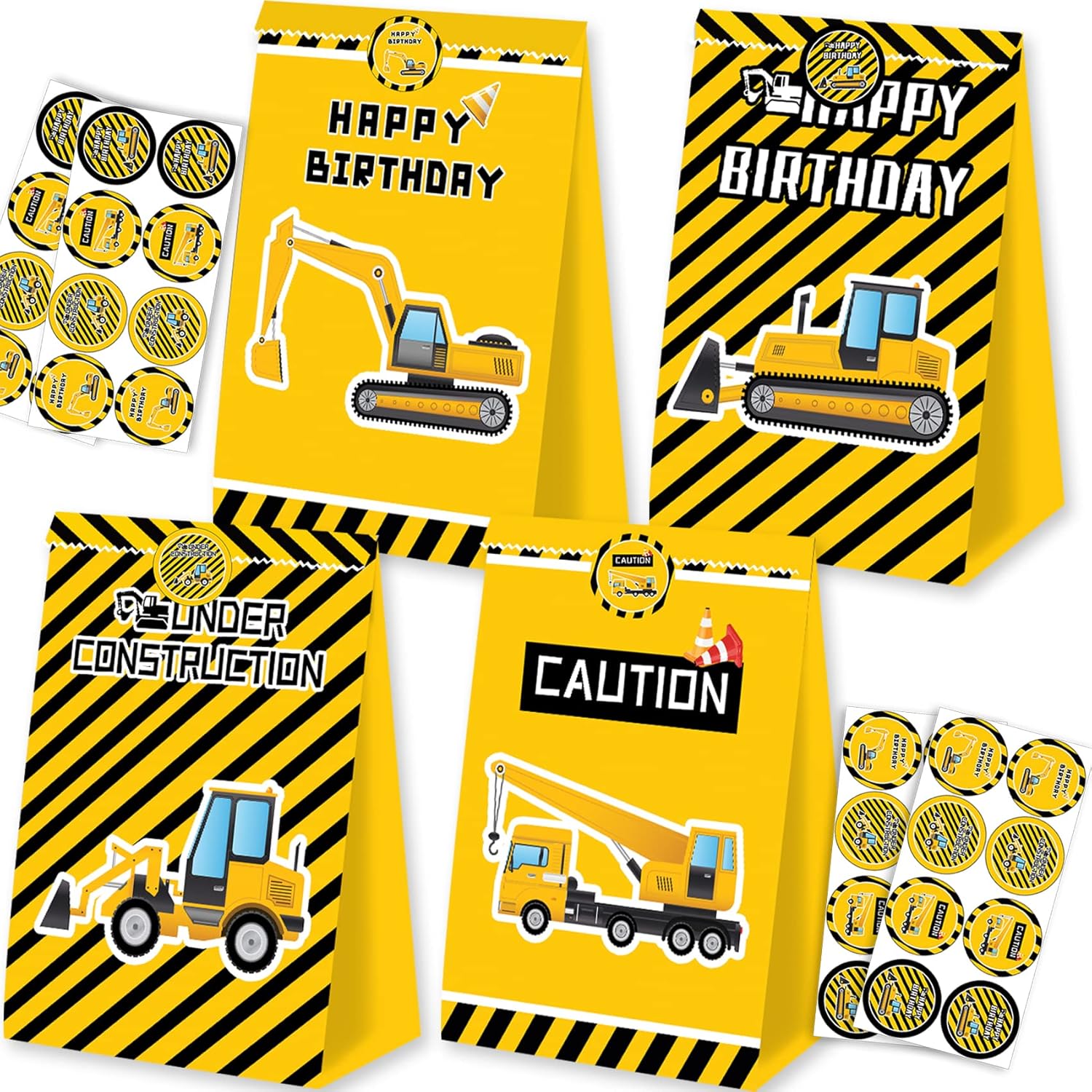 24pcs Construction Party Bags Construction Party Favors