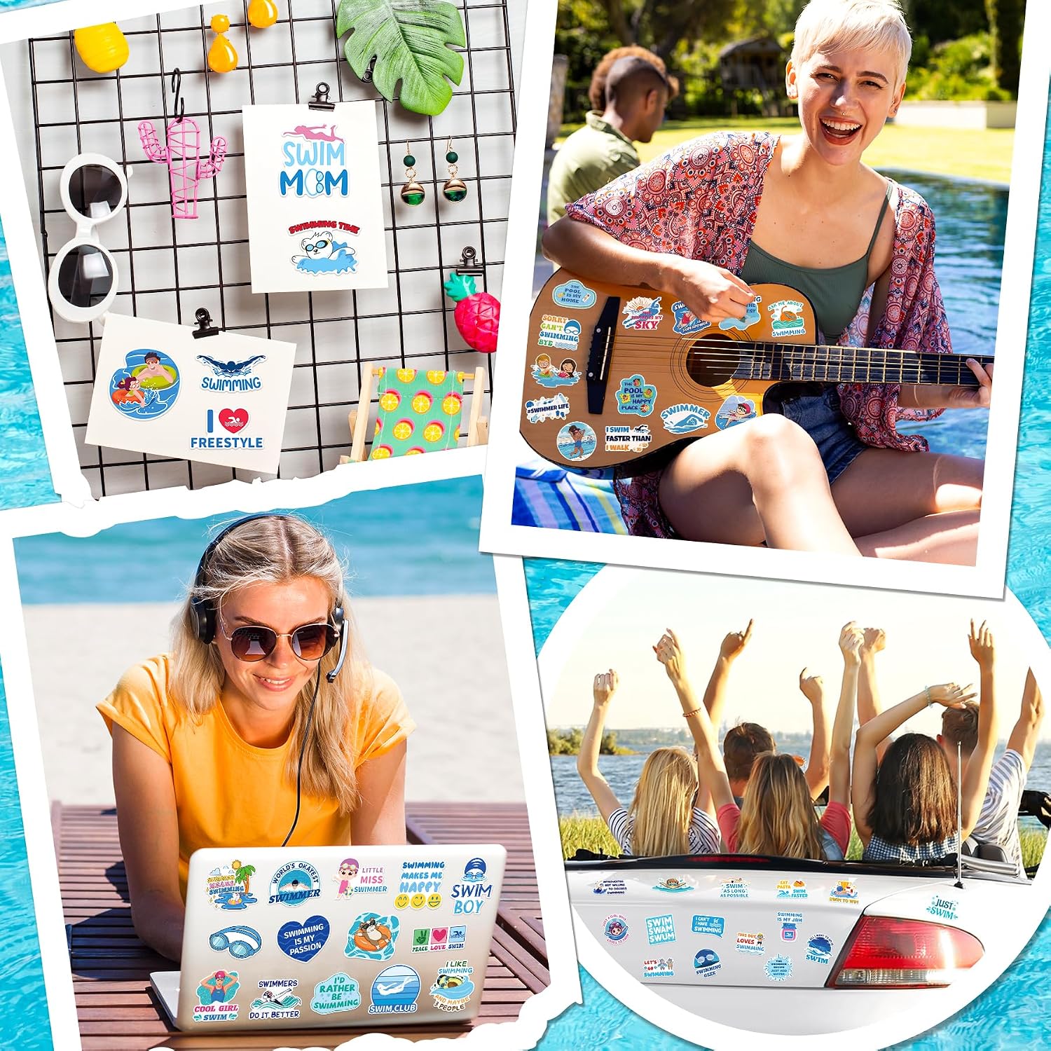 200PCS Swim Stickers, Swimming Stickers for Kids Adults image 4