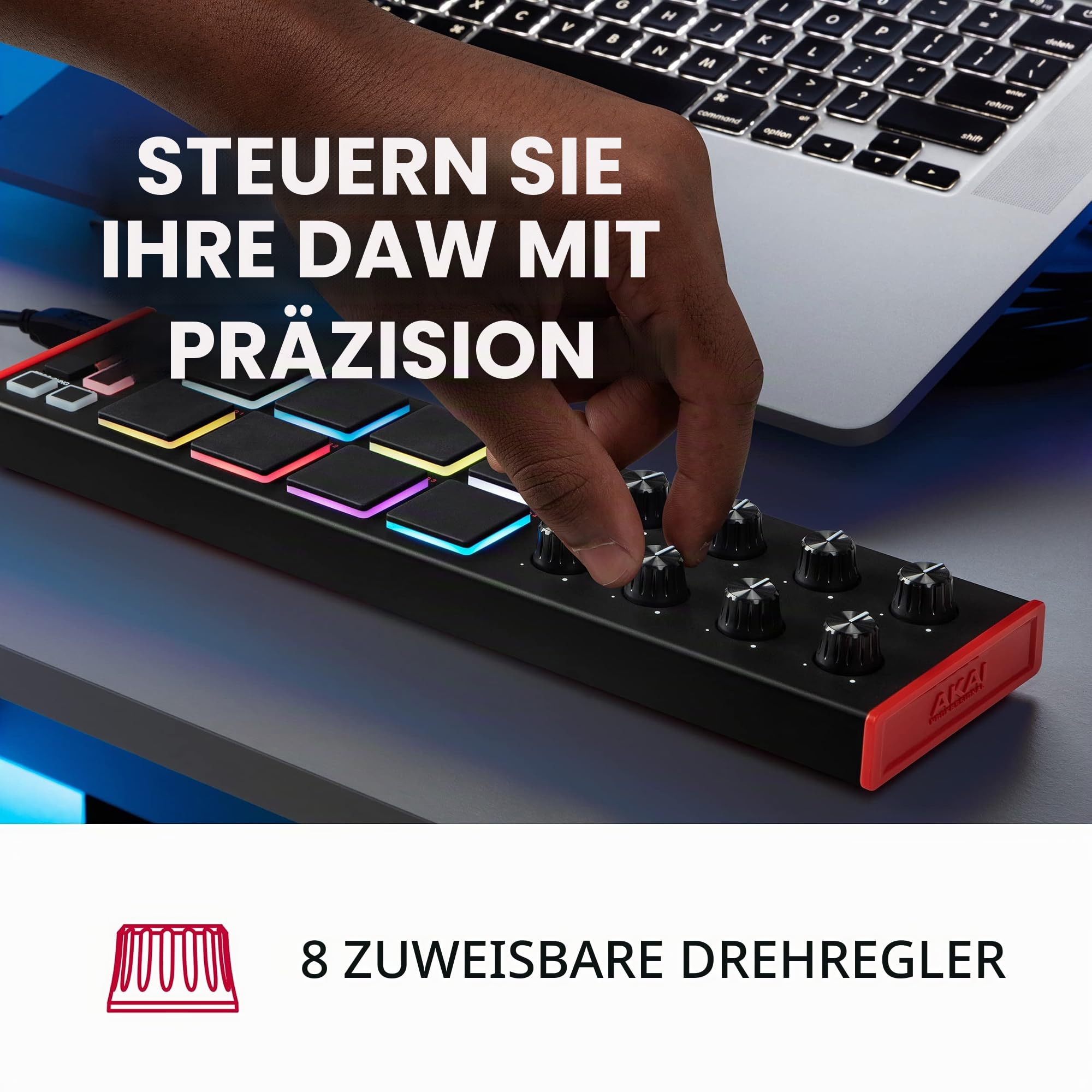 Akai Professional APC Mini MK2 - USB MIDI Pad Controller & Professional LPD8 – USB MIDI Controller mit 8 responsiven MPC Drum Pads