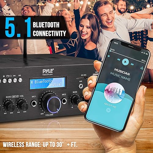 Miniatura 3 de Sistema de amplificador de potencia de micrófono inalámbrico - Altavoz estéreo de karaoke estéreo de audio de doble canal de 200 W y sistema de