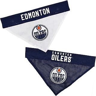 NHL Edmonton Oilers Bandana for Dogs & Cats, Large/X-Large. - Cute & Stylish Bandana! The Perfect Hockey Fan Scarf Bandana, Great for Birthdays Or Any Party!