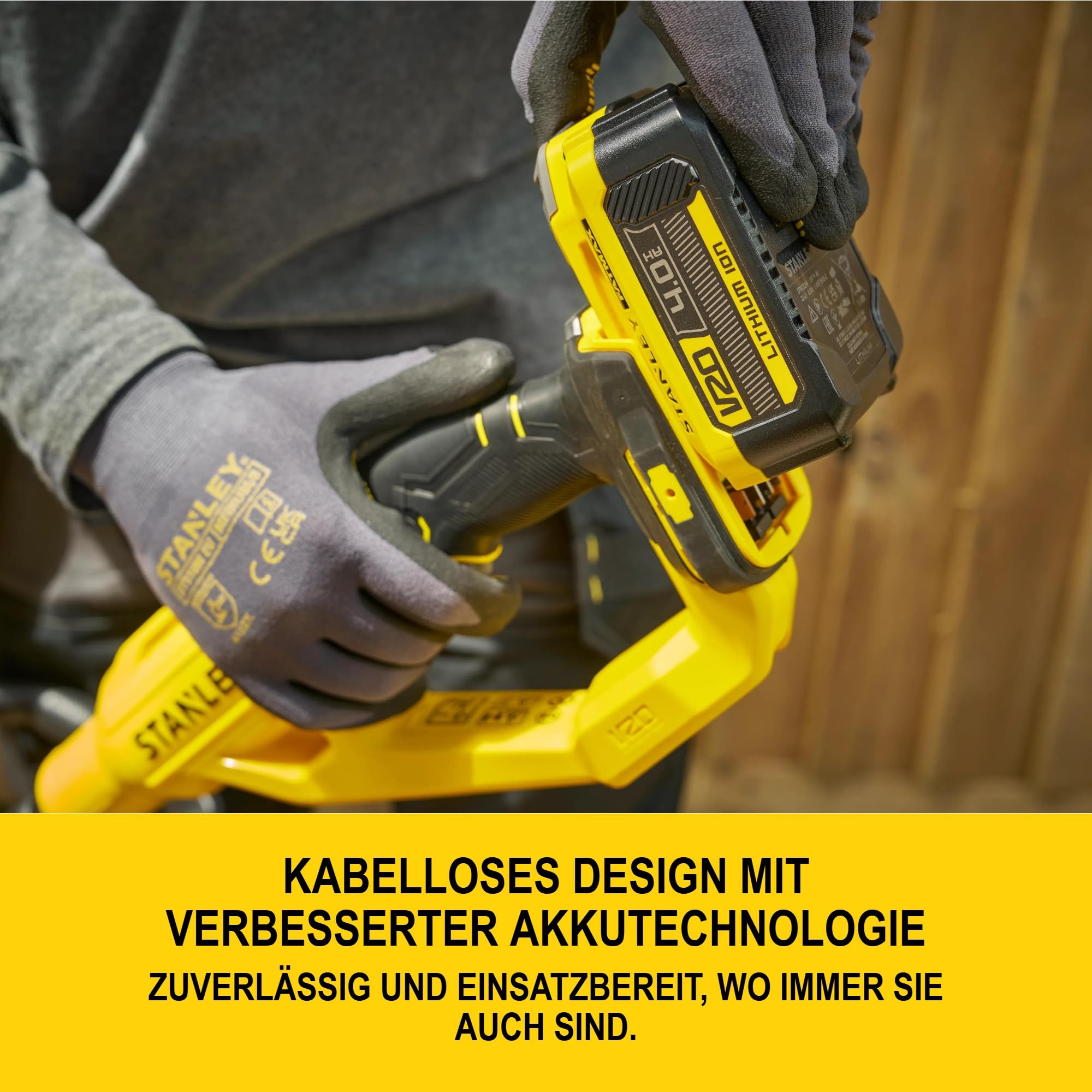 Stanley V20 Akku-Rasentrimmer, mit Kantenschutz, ohne Akku und Ladegerät, 18V, STCST933B-XJ
