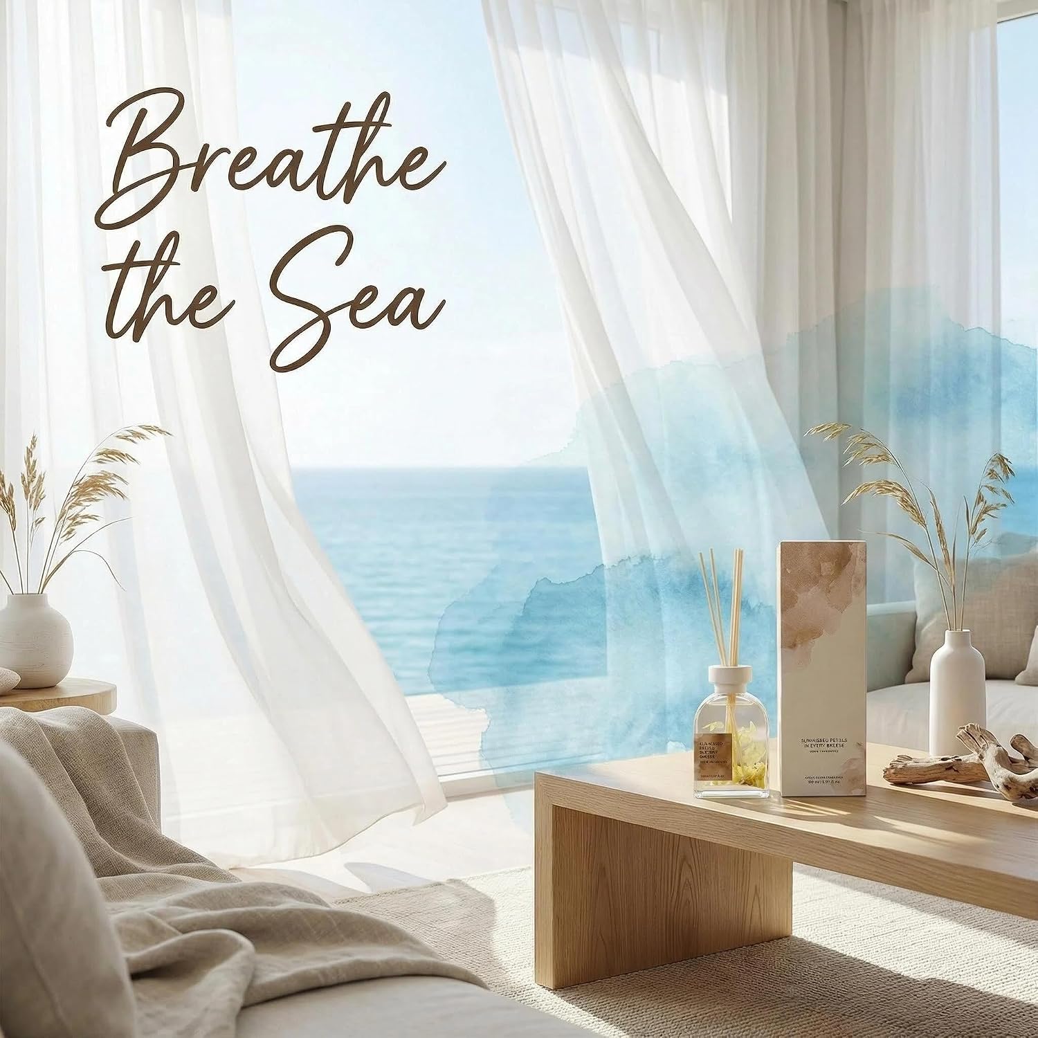 Ocean Mist Reed Diffuser,5.07 oz Sea Scented Home Fragrance