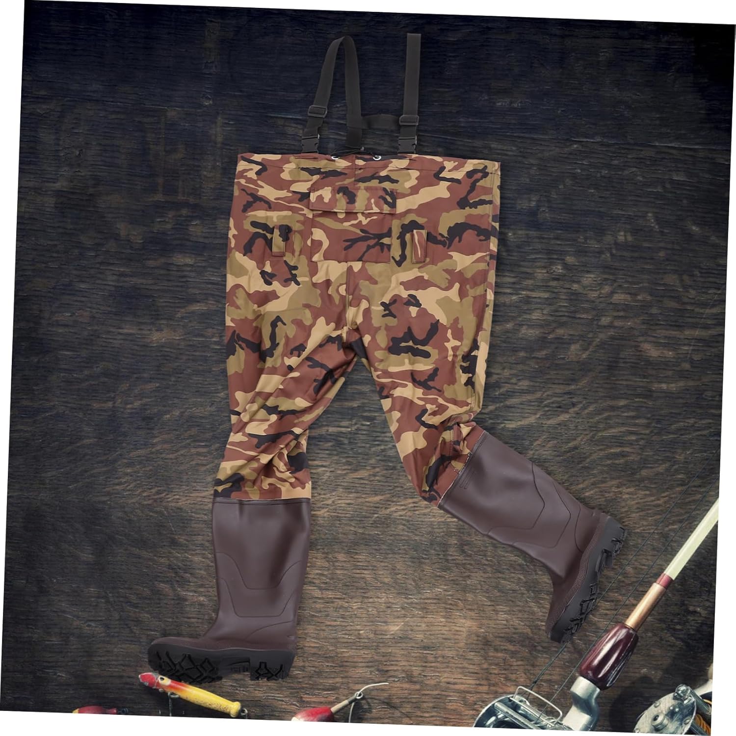 1set Fishing Pants Suit Wading Outfit for Outdoor Fishing Hunting Farming Lightweight Quick-release Fastener Grip Soles for Heavy-duty Work