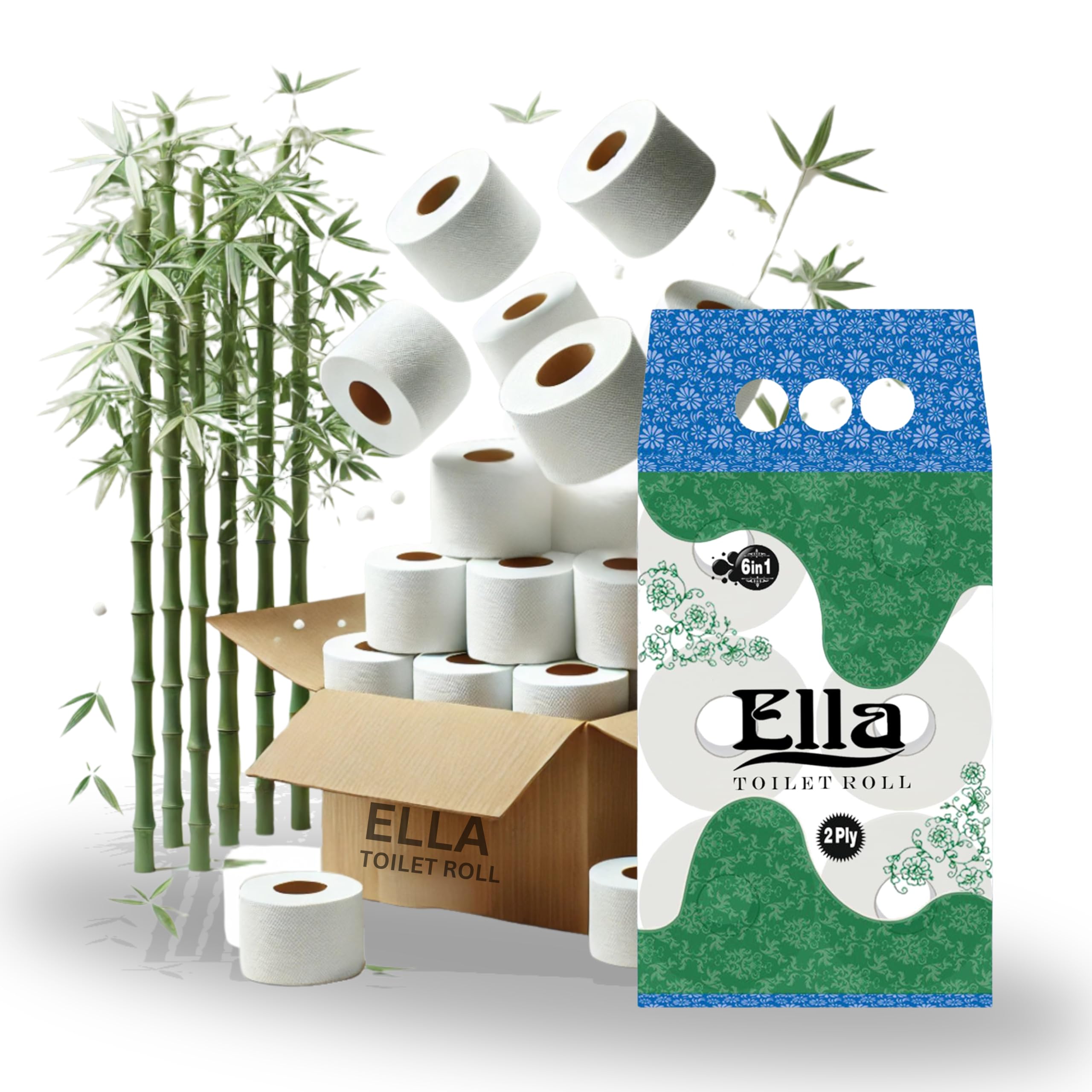 Ella 2 Ply Toilet Paper Tissue Roll I Pack of 6 I 230 Pulls x 6 Rolls I 1380 Pulls I Soft and highly absorbent bathroom tissue I 100% natural virgin cellulose fiber-image-27